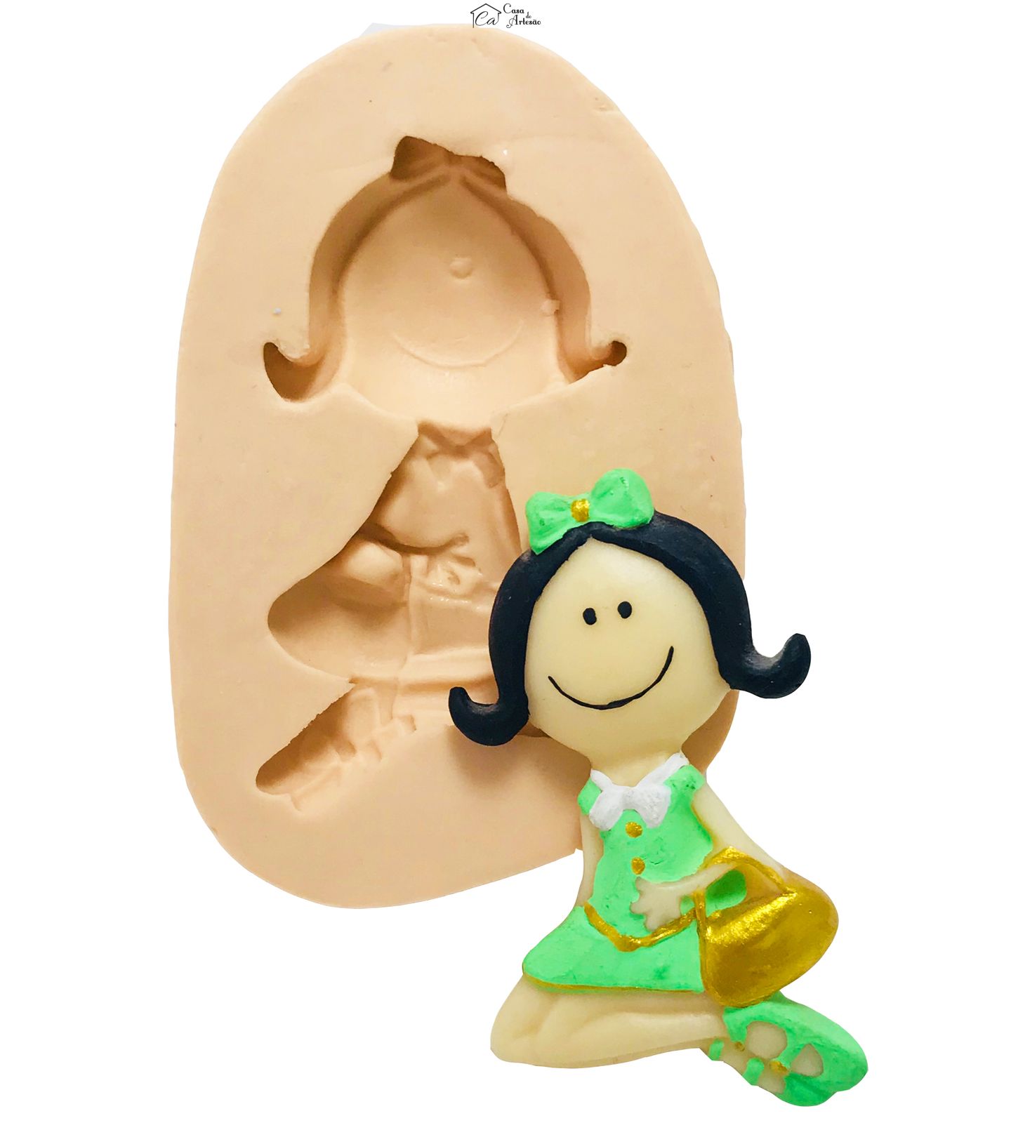Molde de silicone - Menina Sentada - P33