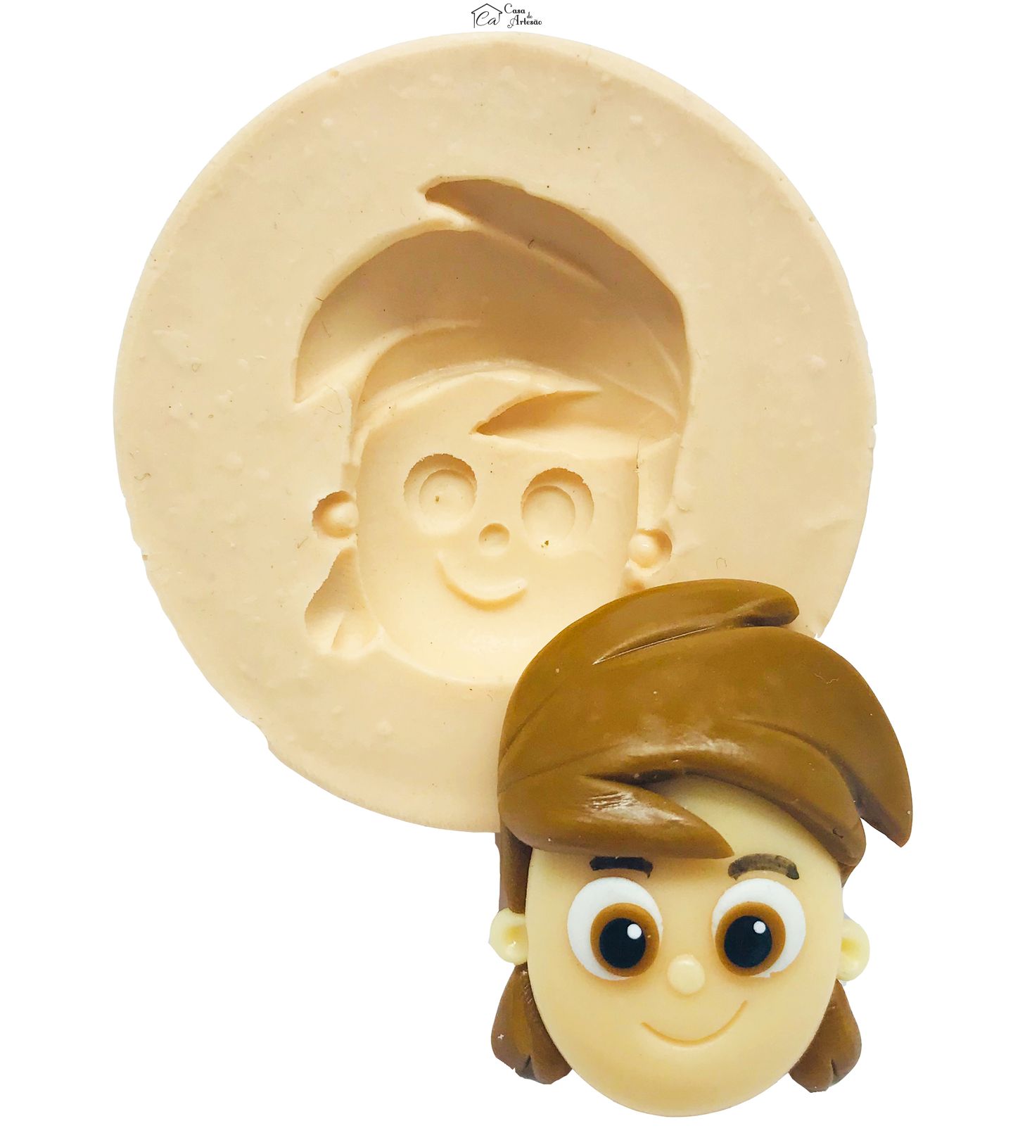 Molde de silicone - Sitio do Pica Pau Amarelo - Rosto Pedrinho - Medio - P486