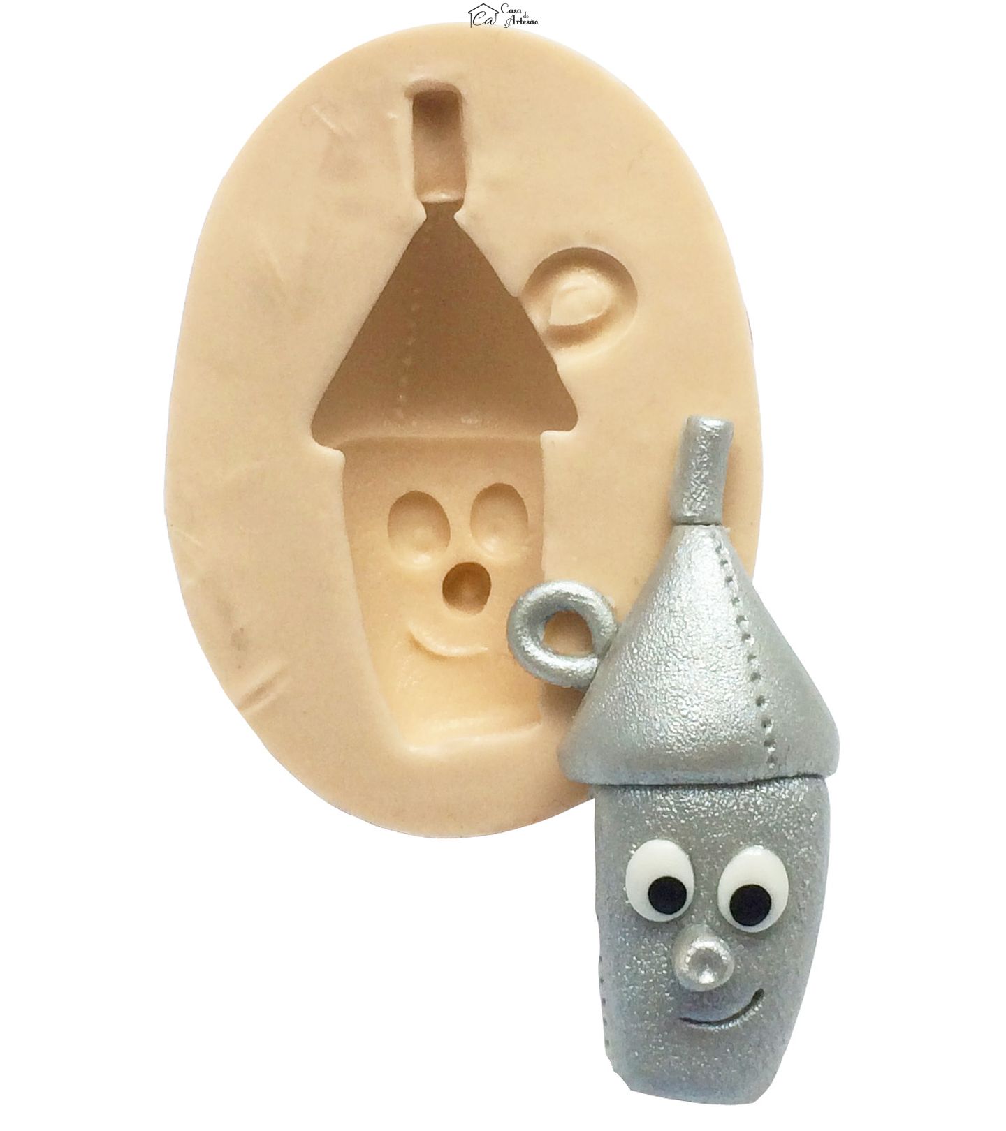 Molde de silicone - Magico de Oz - Rosto Homem de Lata Pequeno - P244