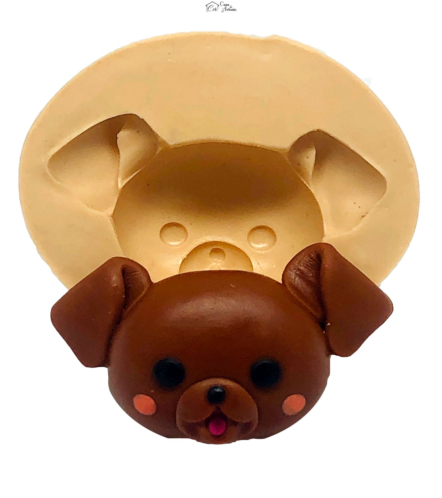 Molde de silicone - Kawaii - Rosto Cachorro - Grande - P874