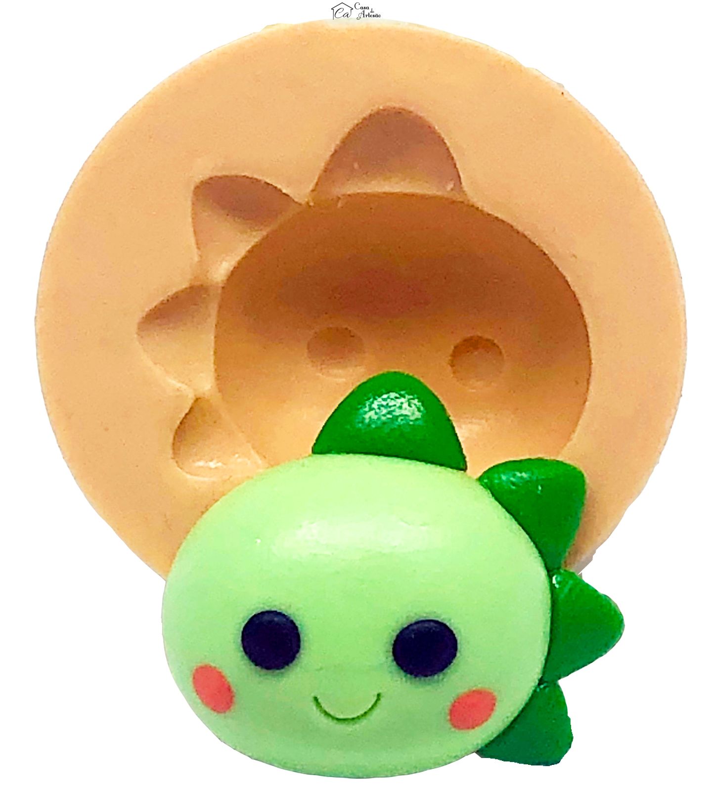 Molde de silicone - Kawaii - Rosto Dinossauro - Medio - P878