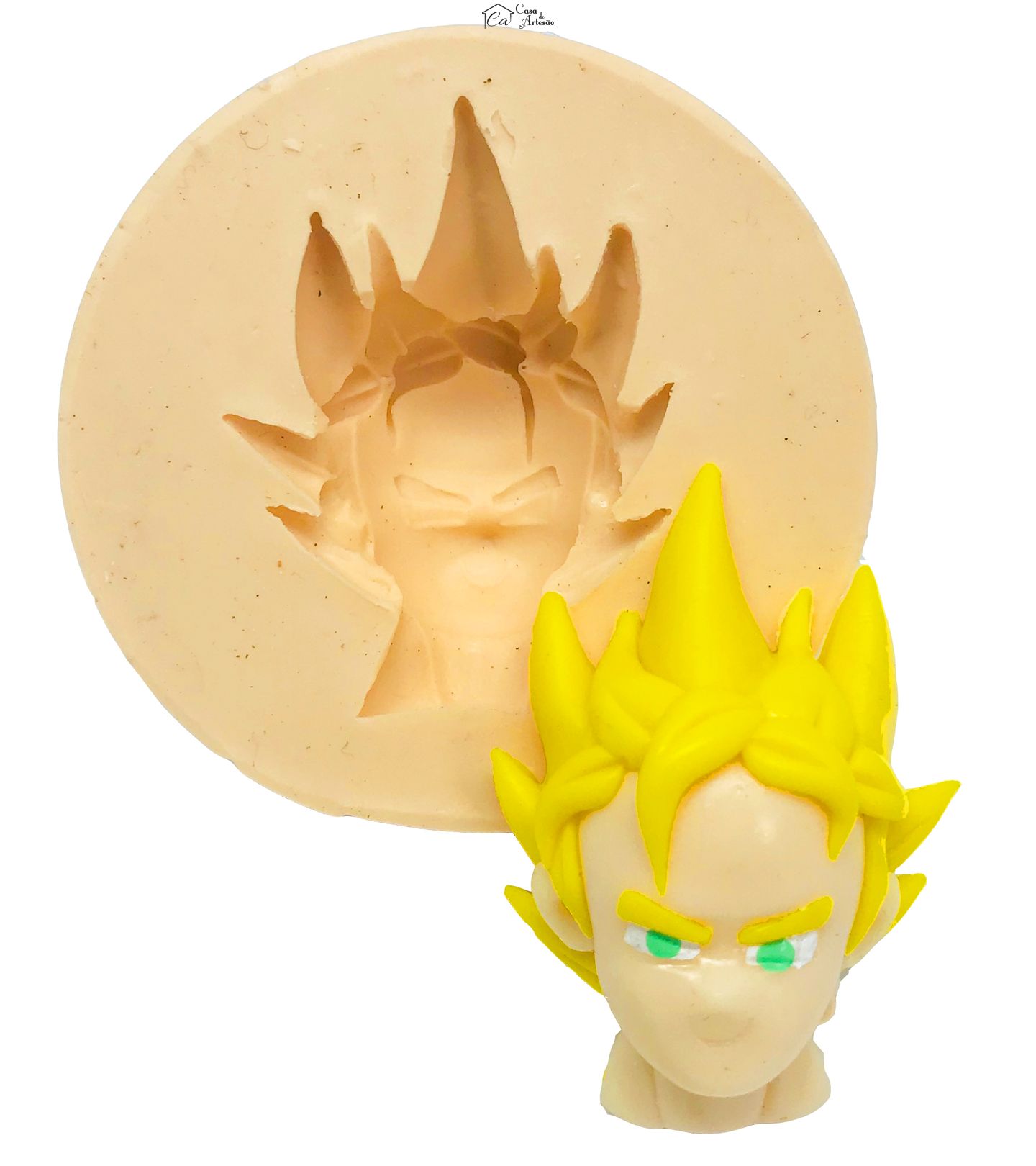 Molde de silicone - Dragon Ball - Rosto Super Sayajin - Medio - P468
