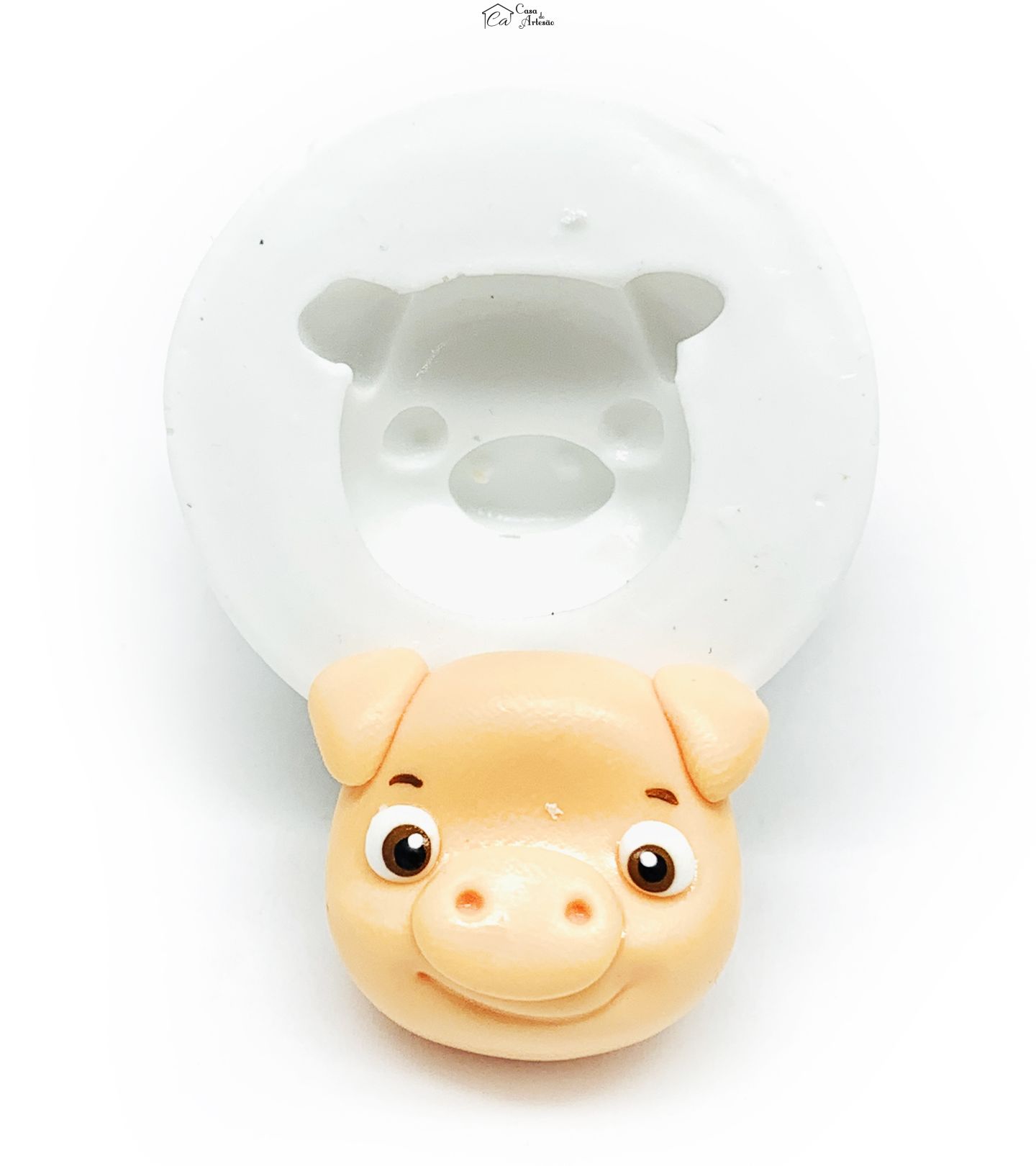 Molde de silicone - Cocomelon - Rosto Porco - Medio - P708