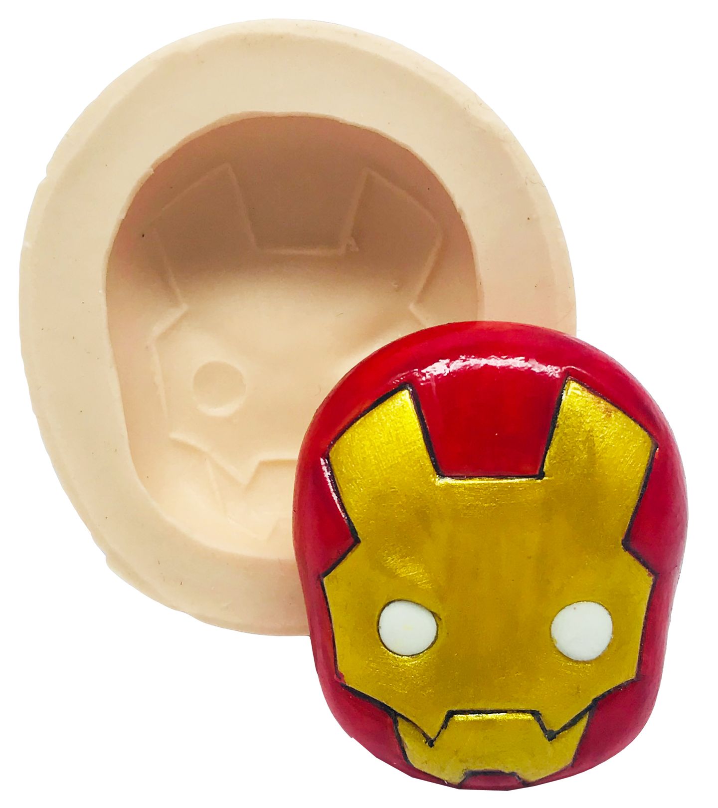 Molde de silicone - Os Vingadores - Fofinhos - Mascara Homem de Ferro - Grande - P482