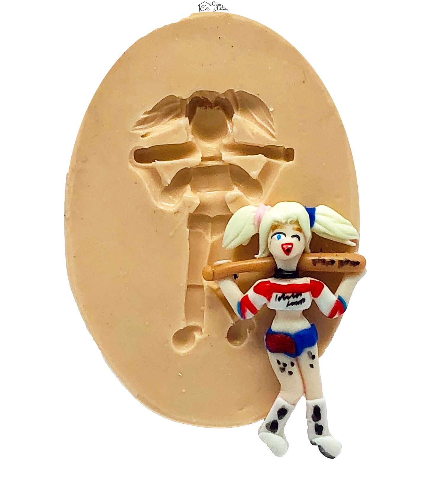 Molde de silicone - Liga da Justiça - Arlequina - Pequena - P776