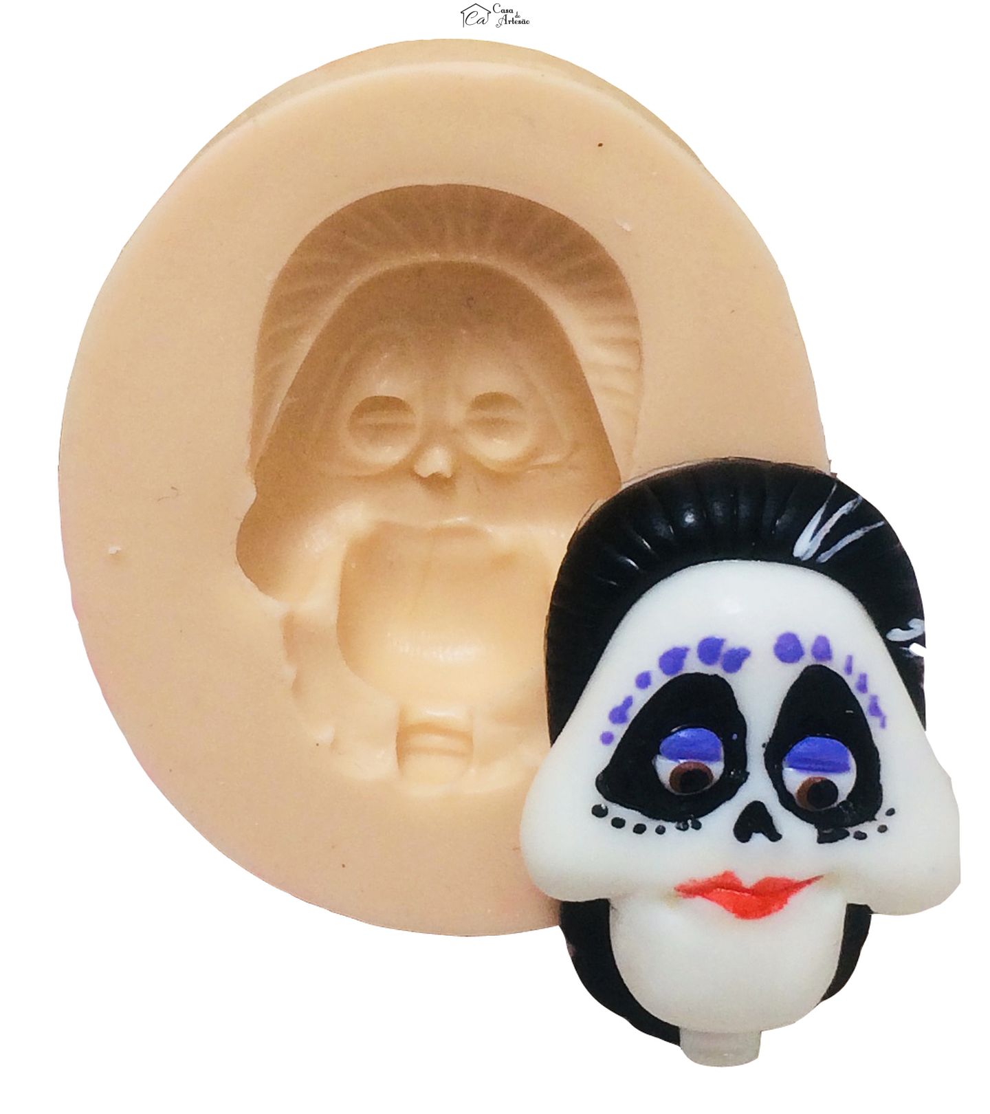 Molde de silicone - A vida é uma Festa - Rosto Mama - Pequeno - P385