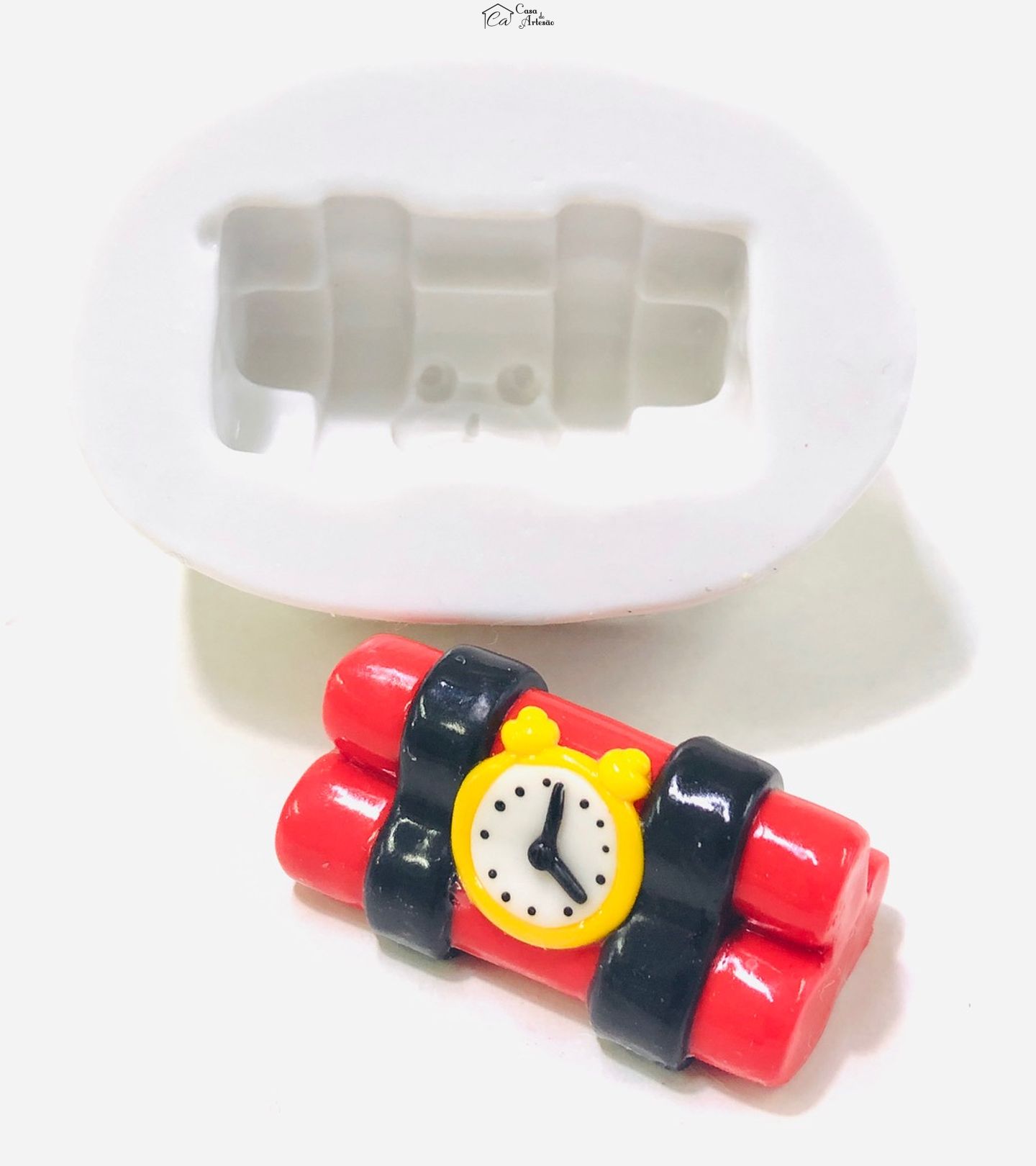 Molde de silicone - Bomba Relogio - Dinamite - Grande - P1036
