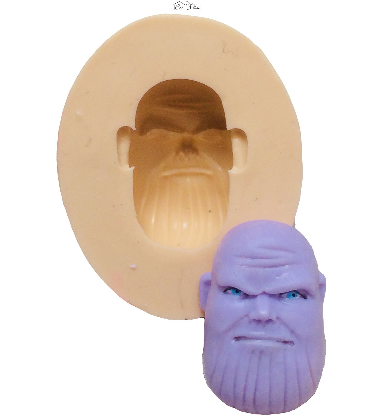 Molde de silicone - Os Vingadores - Rosto Thanos - Pequeno - P384