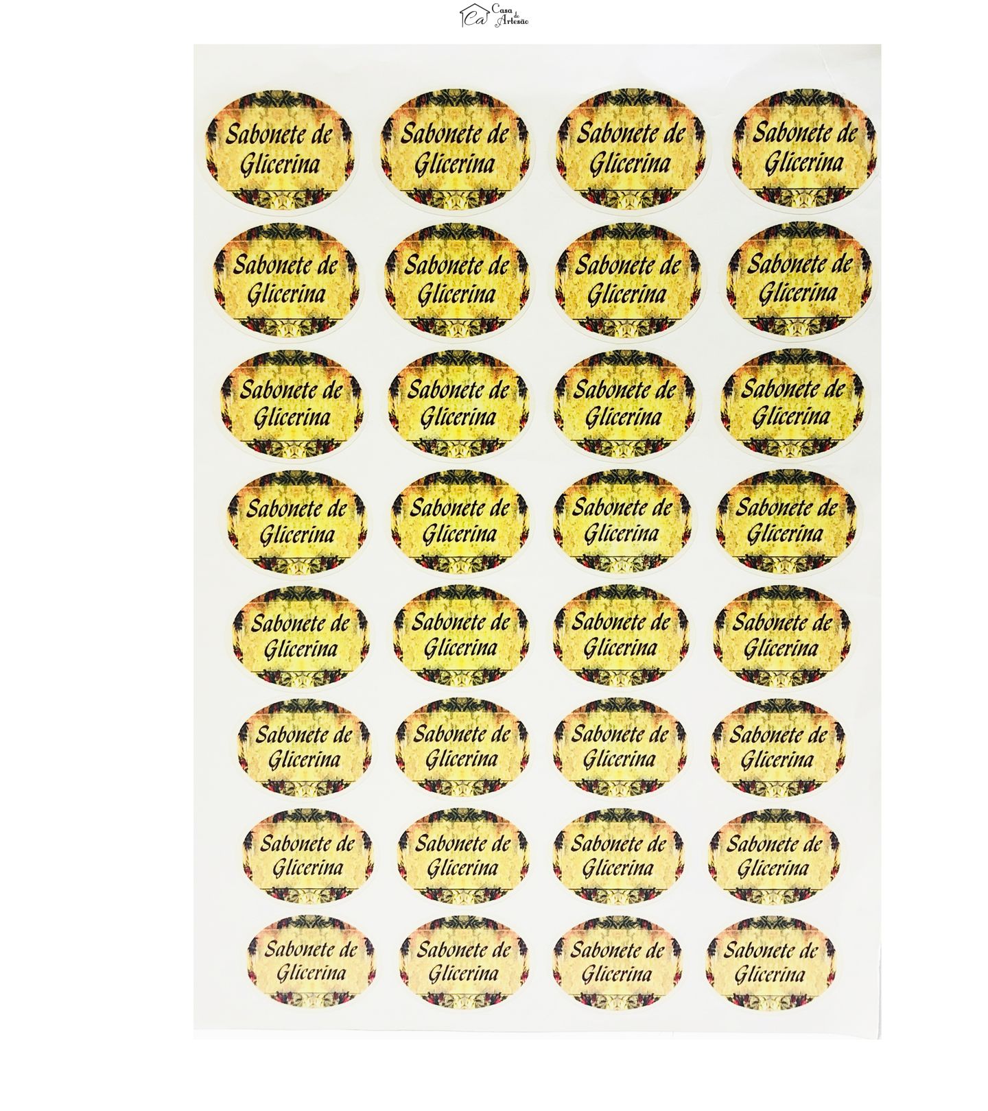 Adesivo p/ Sabonete de Glicerina - Cartela c/ 32