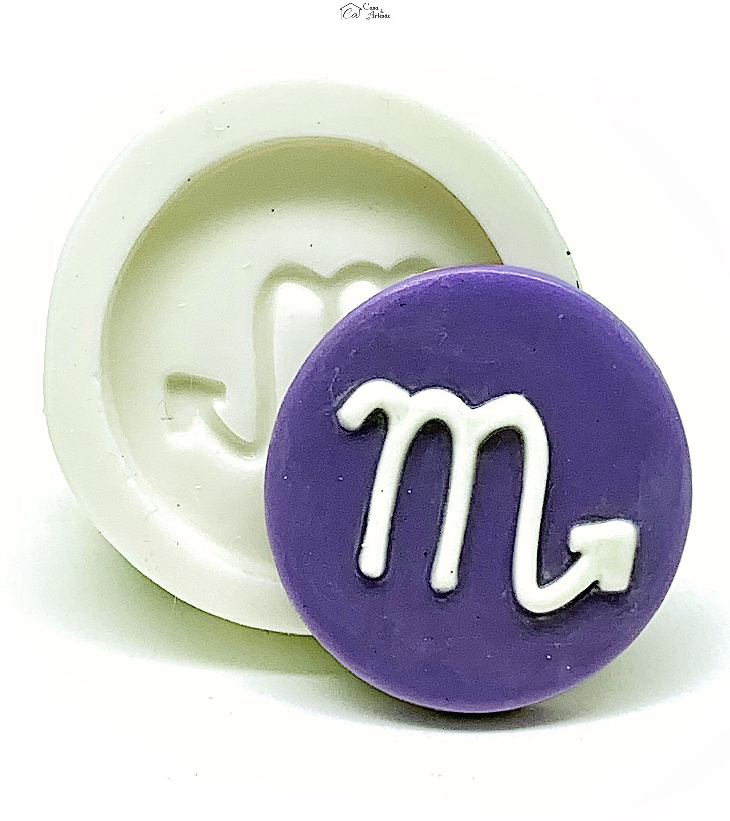 Molde de silicone - Horoscopo - Simbolo - Escorpiao - Medio - P1138