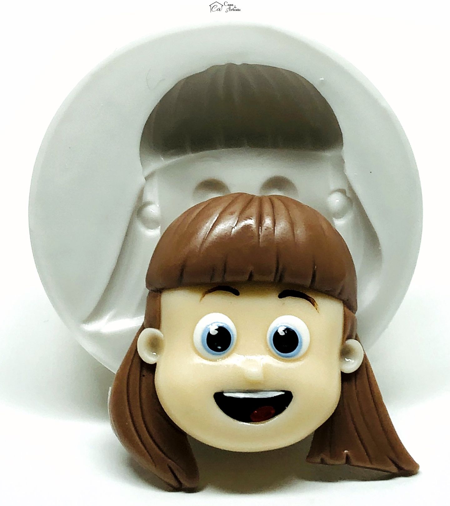 Molde de silicone - Os Aventureiros - Rosto Aventureira Vermelha - Grande - P1014