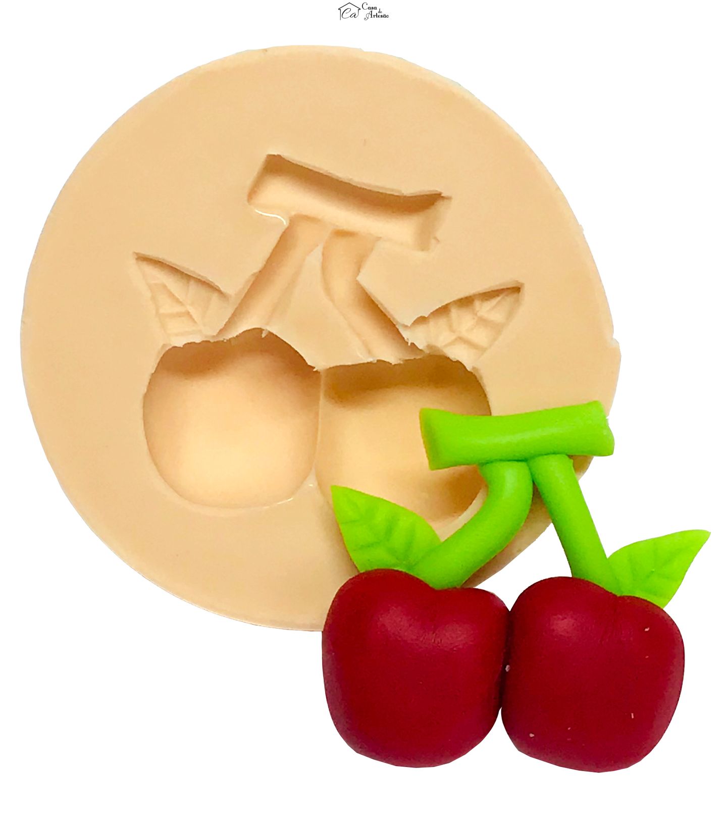 Molde de silicone - Moranguinho - Cerejinha - Fruta Media - P529