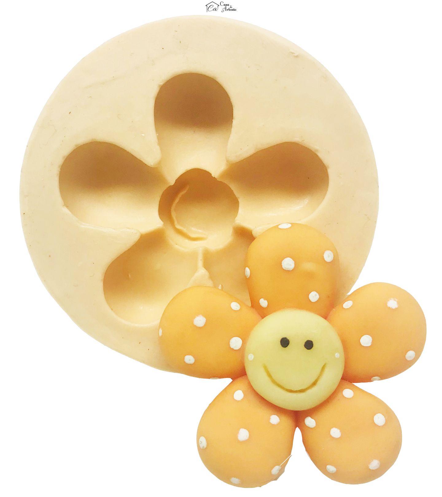 Molde de silicone - Flor c/ Rosto 2