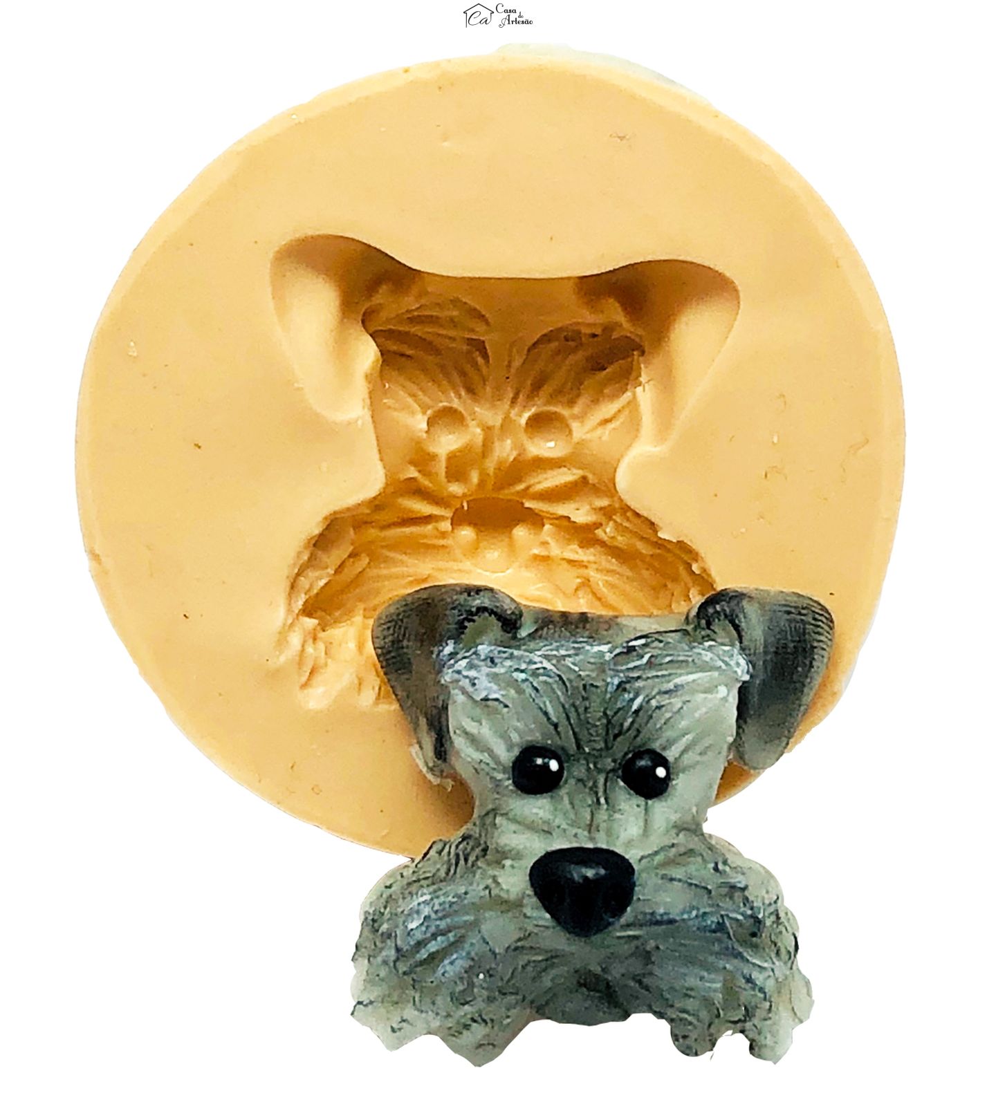 Molde de silicone - Cachorro - Rosto Schnauzer - Medio - P834