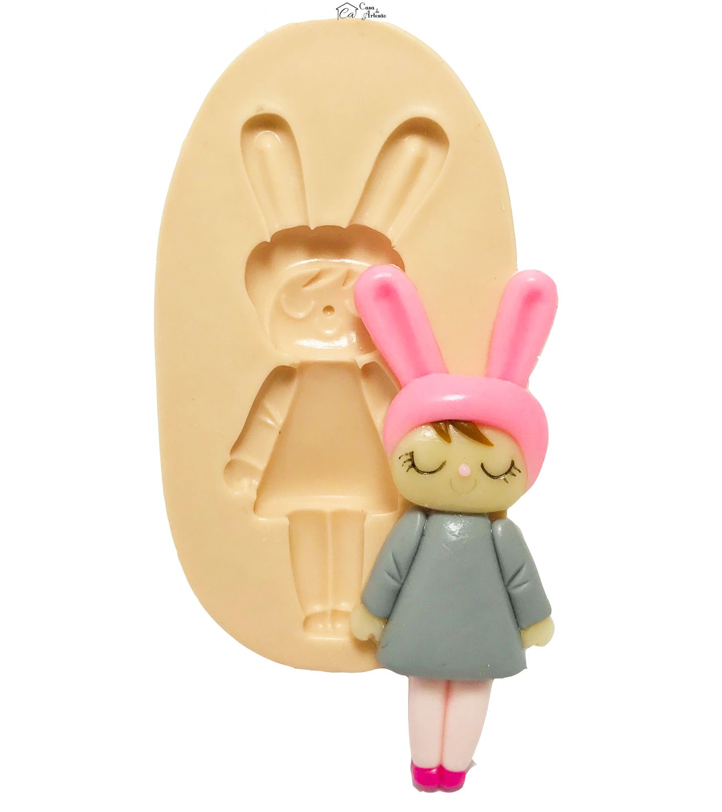 Molde de silicone - Me too Doll - Angela Coelha Cinza - Media - P422