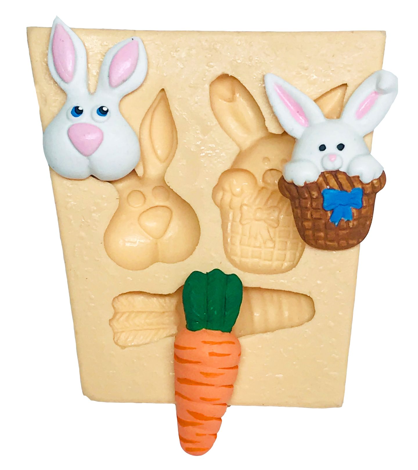 Molde de silicone - Coelhos e Cenoura - P512