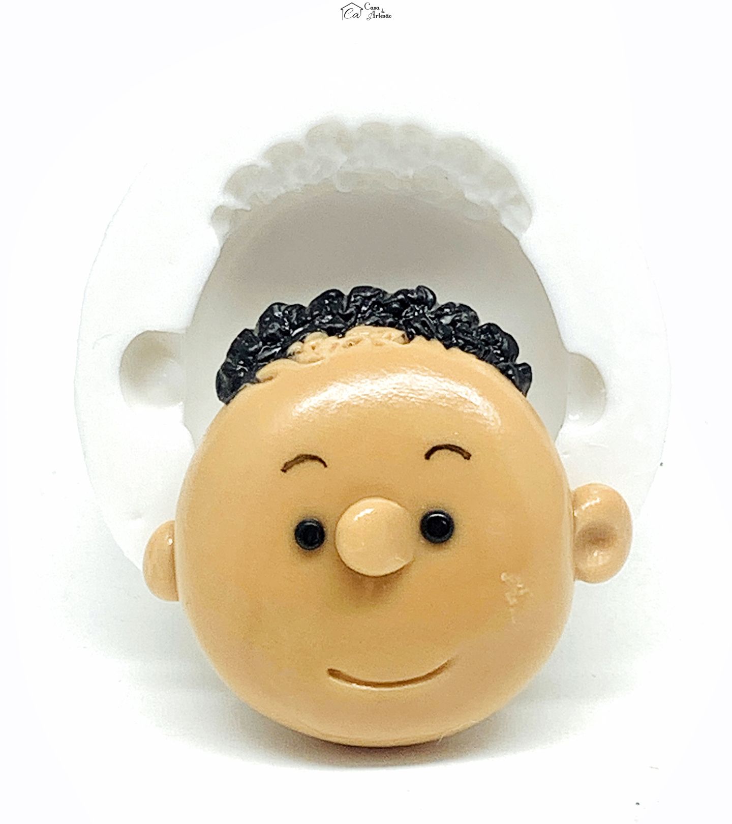 Molde de silicone - Turma do Snoopy - Rosto Franklin - Grande - P1133
