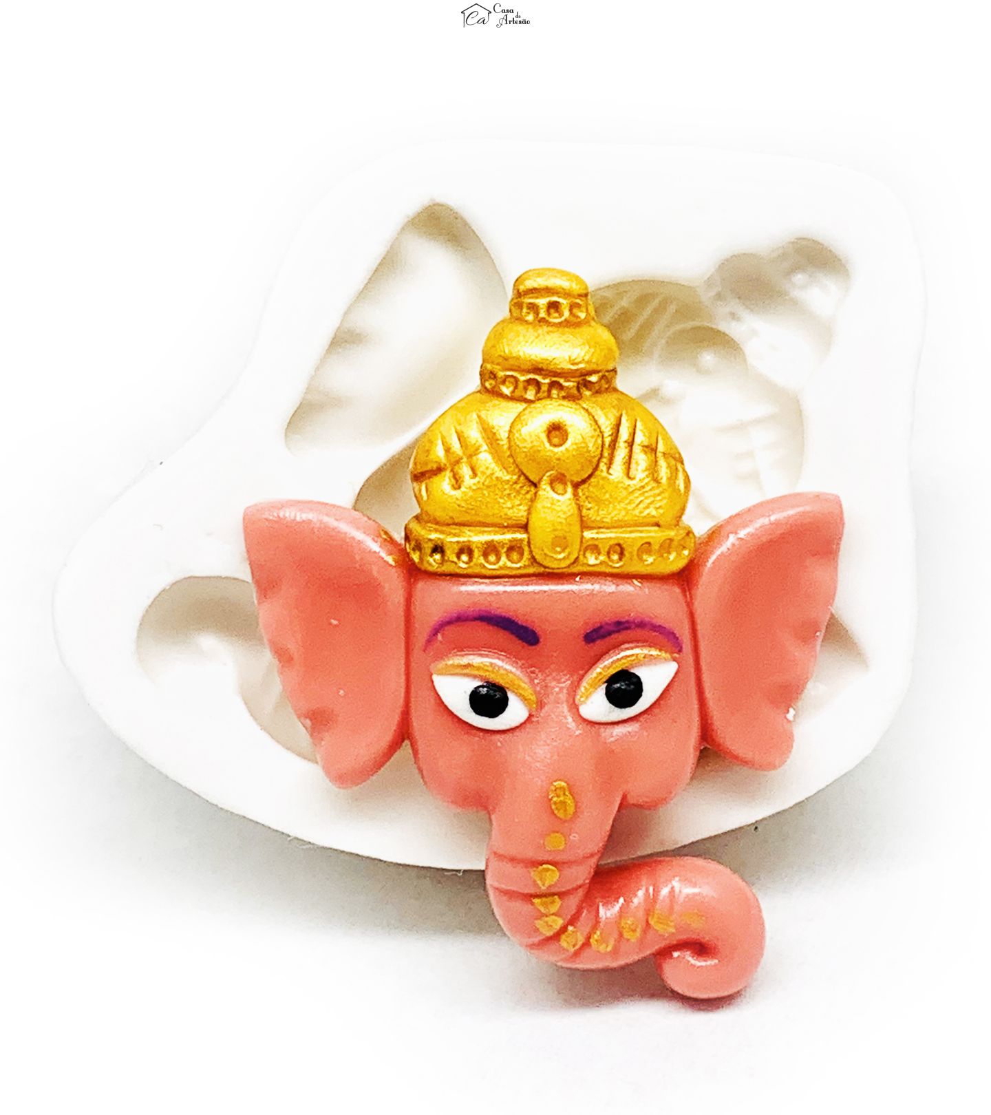 Molde de silicone - Ganesha - Rosto - Grande - P1163