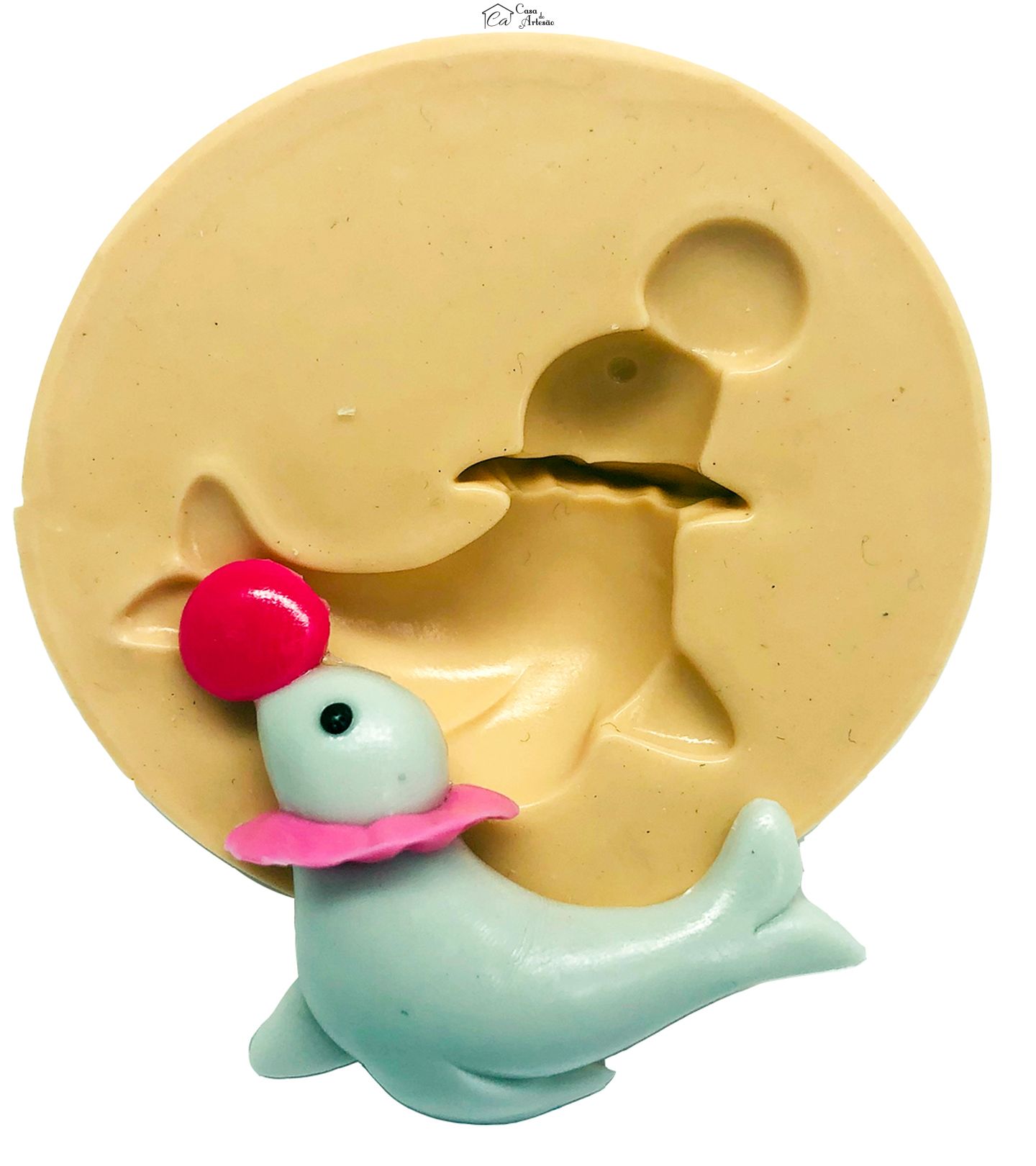 Molde de silicone - Circo Rosa - Foca - Media - P821