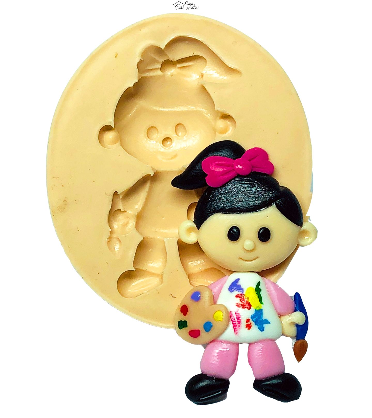 Molde de silicone - Pintando o 7 - Menina - Media - P692