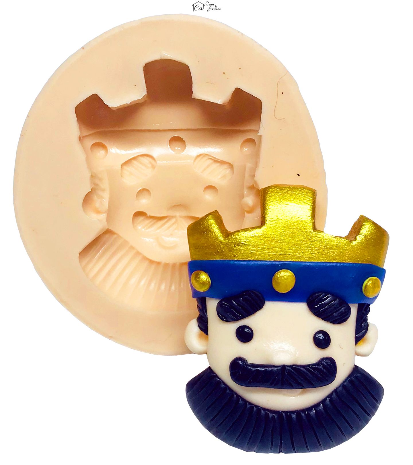 Molde de silicone - Clash Royale - Rosto Rei Mod.01 Baby - Medio - P528