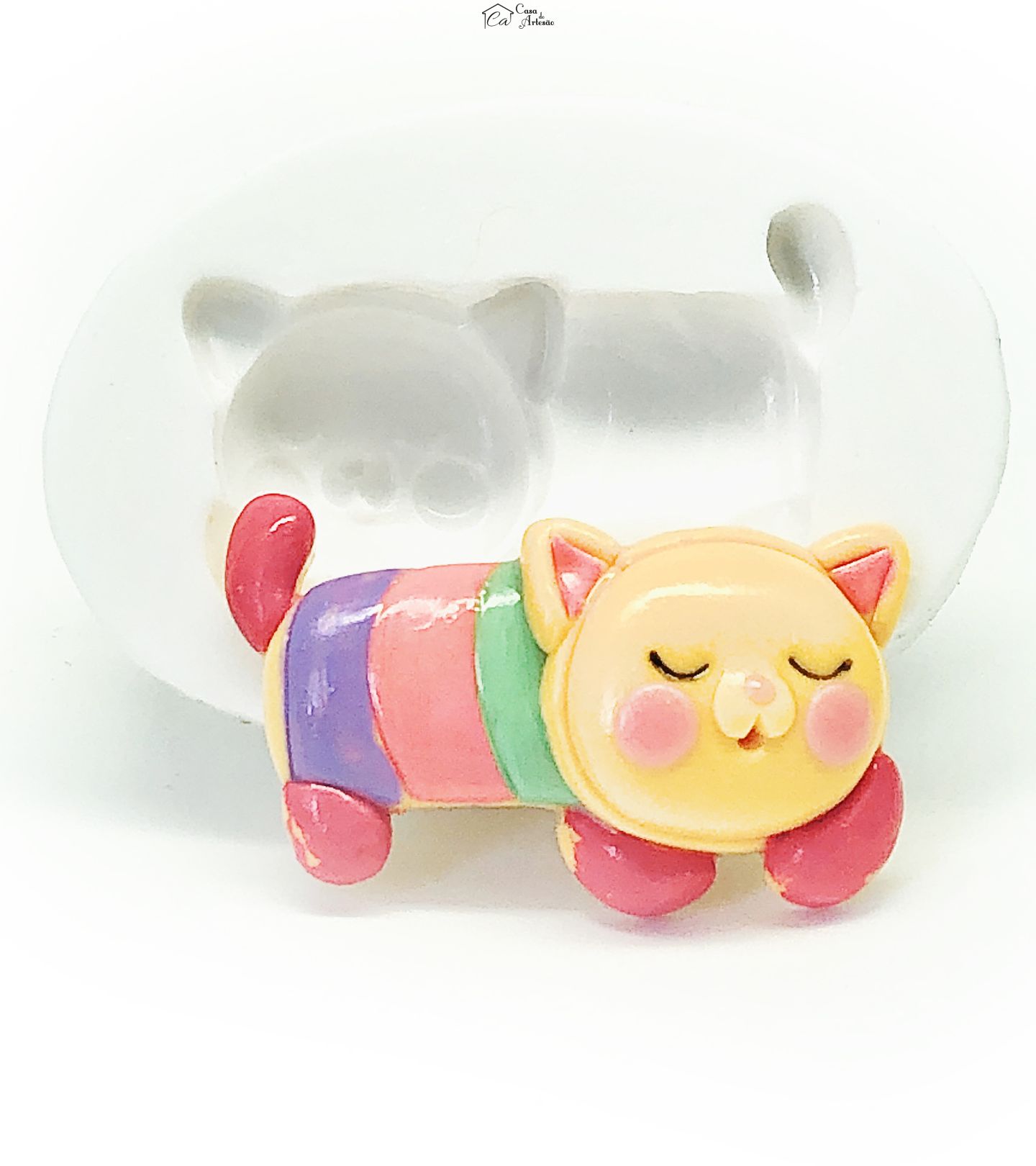 Molde de silicone - A Casa Magica da Gabby - Pillow Cat - Grande - P1114