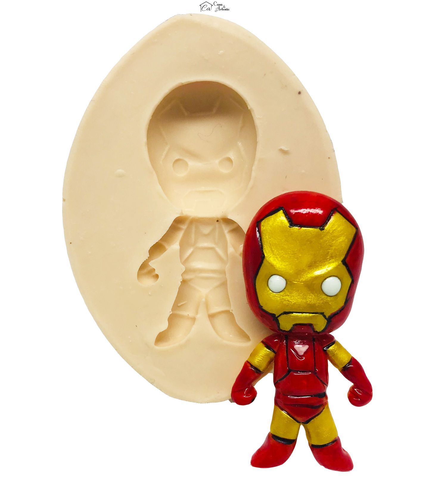 Molde de silicone - Liga da Justiça - Fofinhos - Homem de Ferro - Grande - P504