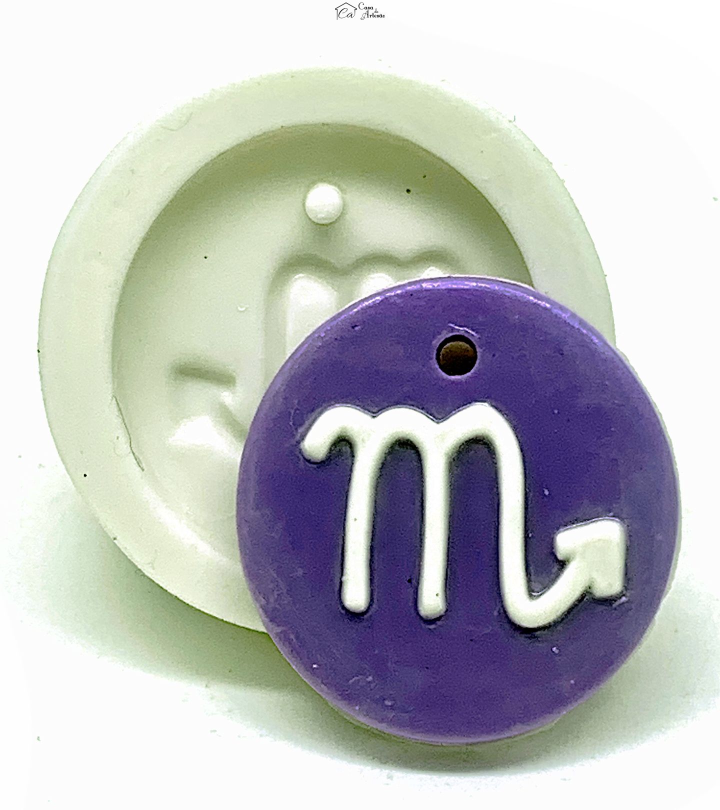 Molde de silicone - Horoscopo - Pingente - Escorpiao - Medio - P1145