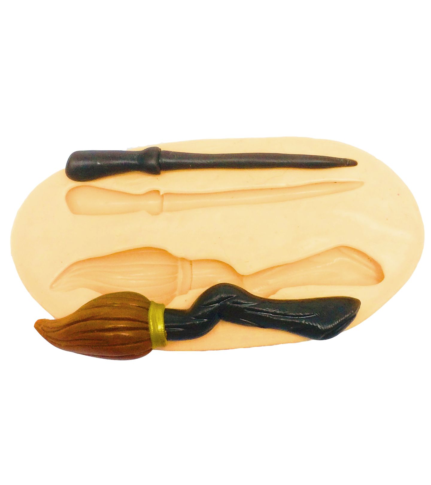 Molde de silicone - Harry Potter - Vassoura e Varinha - Medio - P219