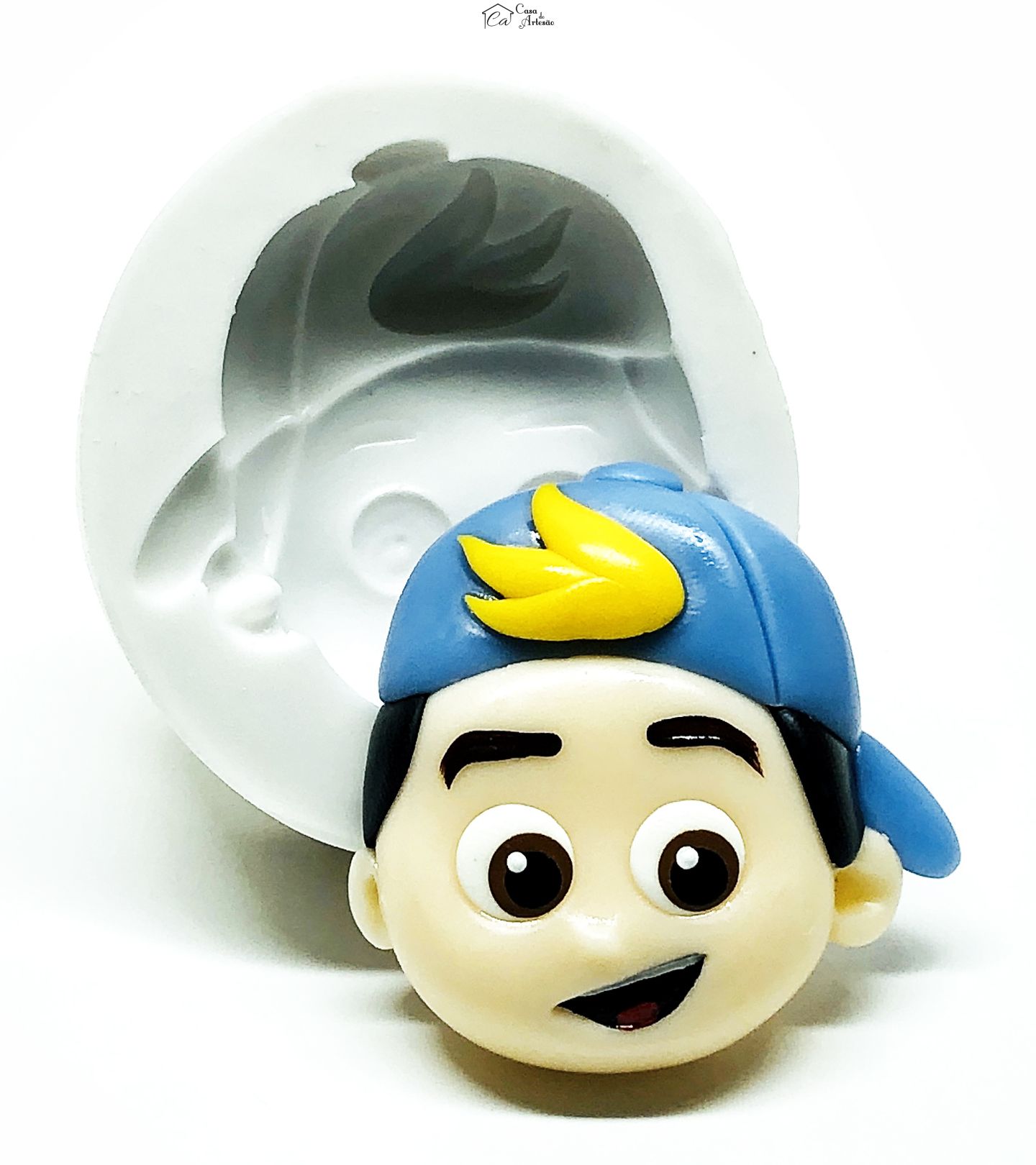 Molde de silicone - Os Aventureiros - Rosto Aventureiro Azul - Grande - P1020