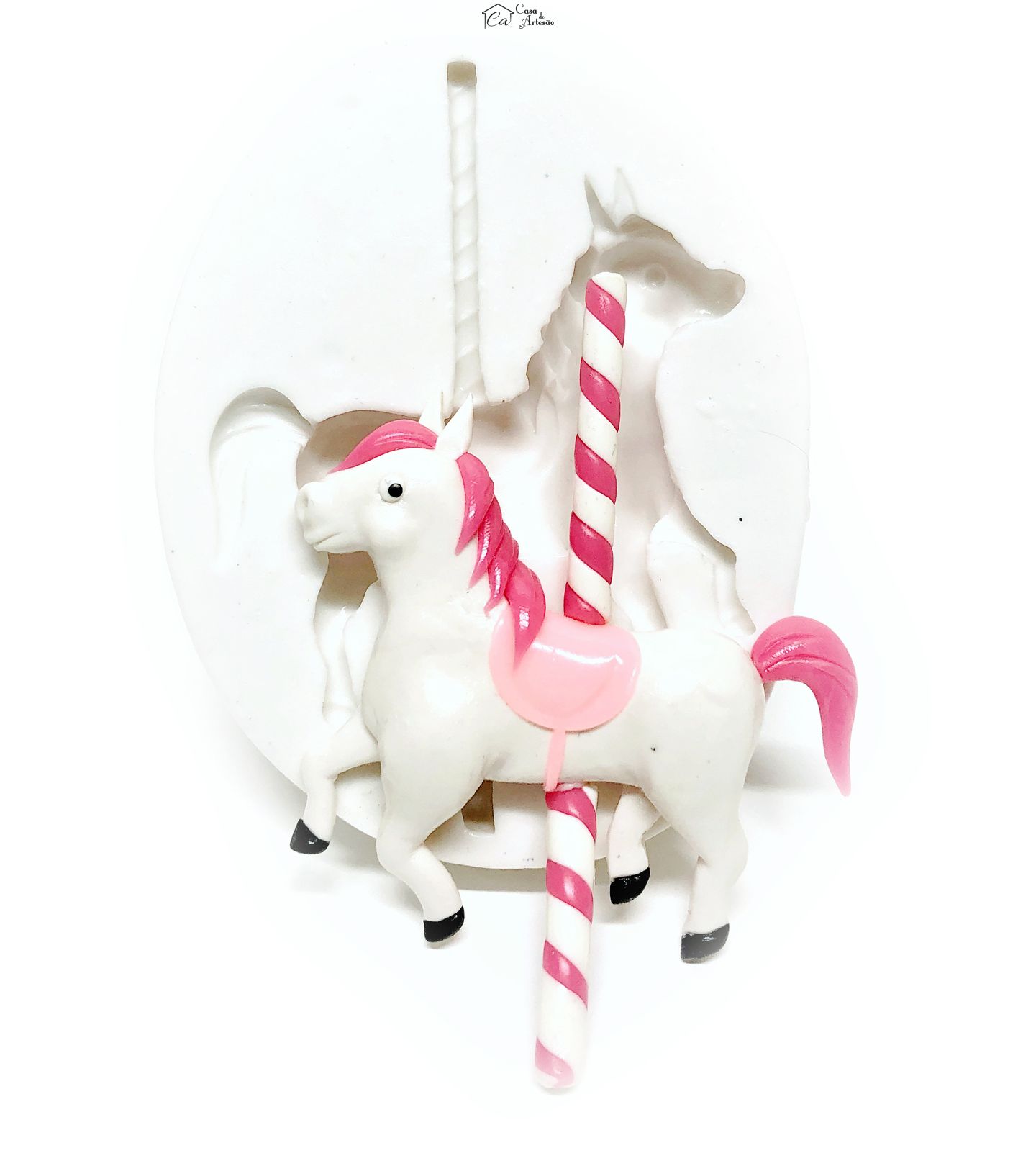 Molde de silicone - Carrossel - Cavalo - Grande - Mod. 01 - P172