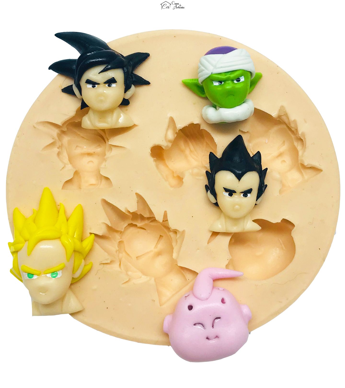 Molde de silicone - Dragon Ball - Rosto Personagens - Pequeno - P484