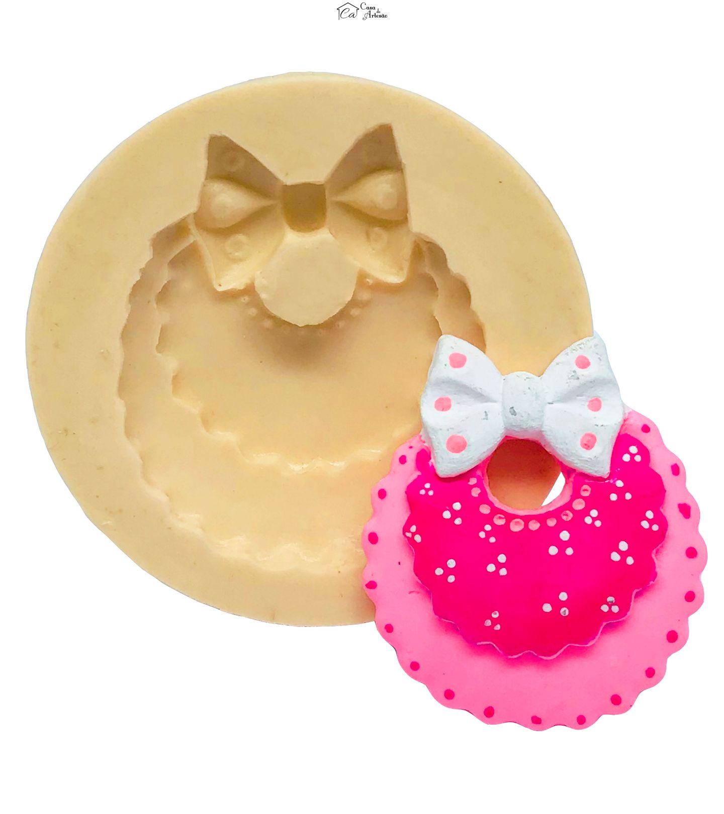 Molde de silicone - Babador com Laço