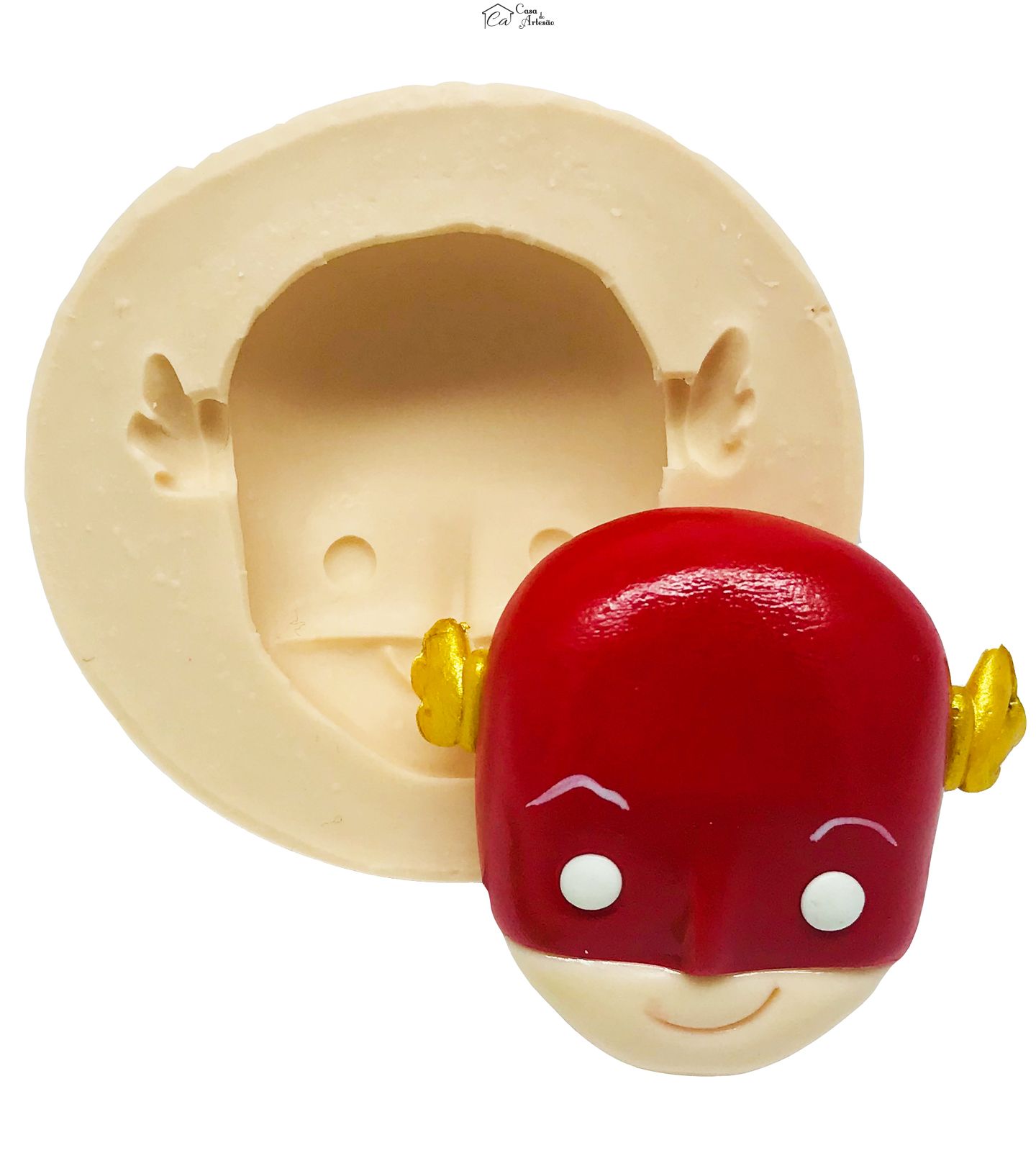 Molde de silicone - Liga da Justiça - Rosto Flash Baby - Grande - P502