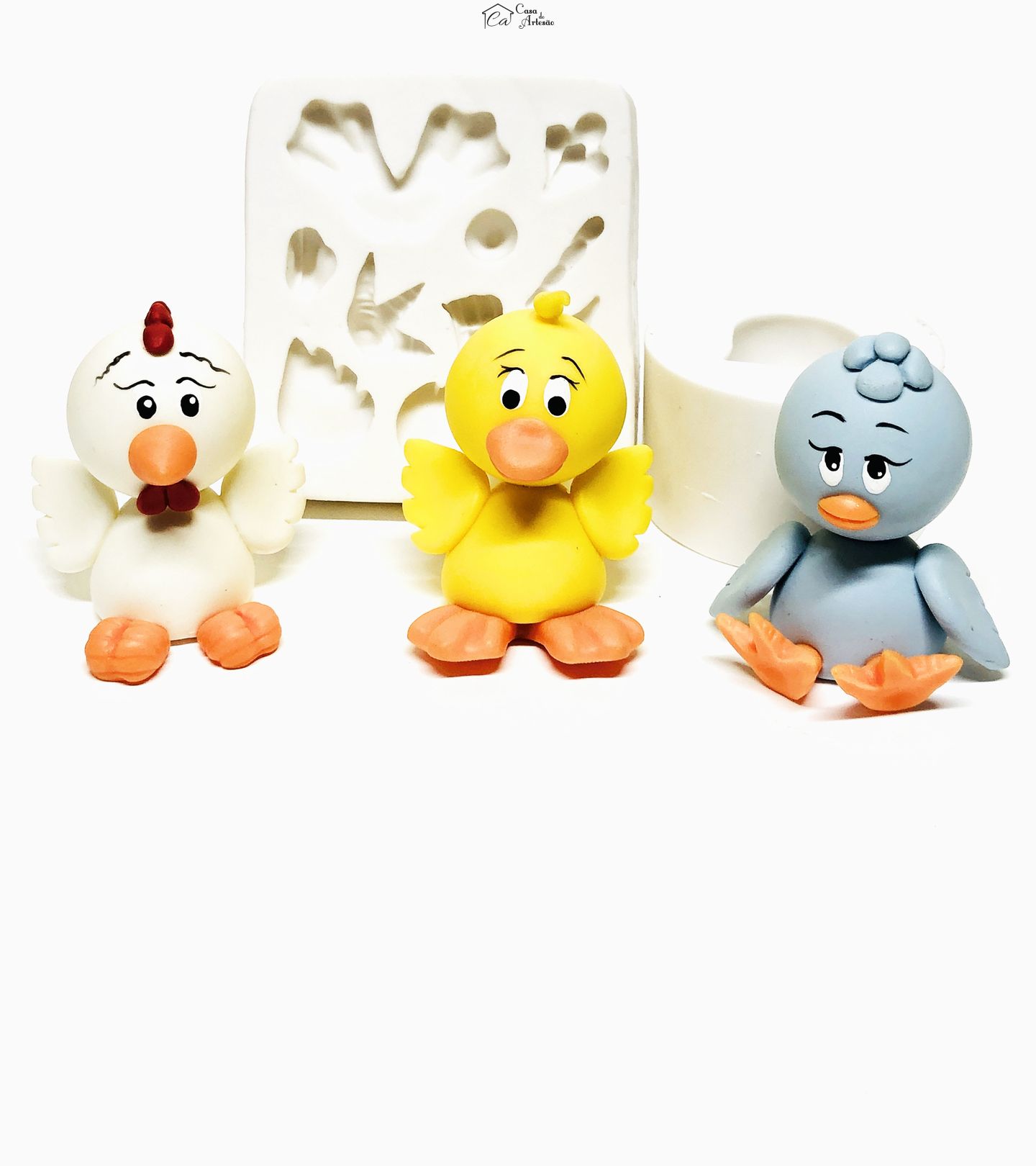 Molde de silicone - Passarinho, Patinho, Pintinho - P110/P660