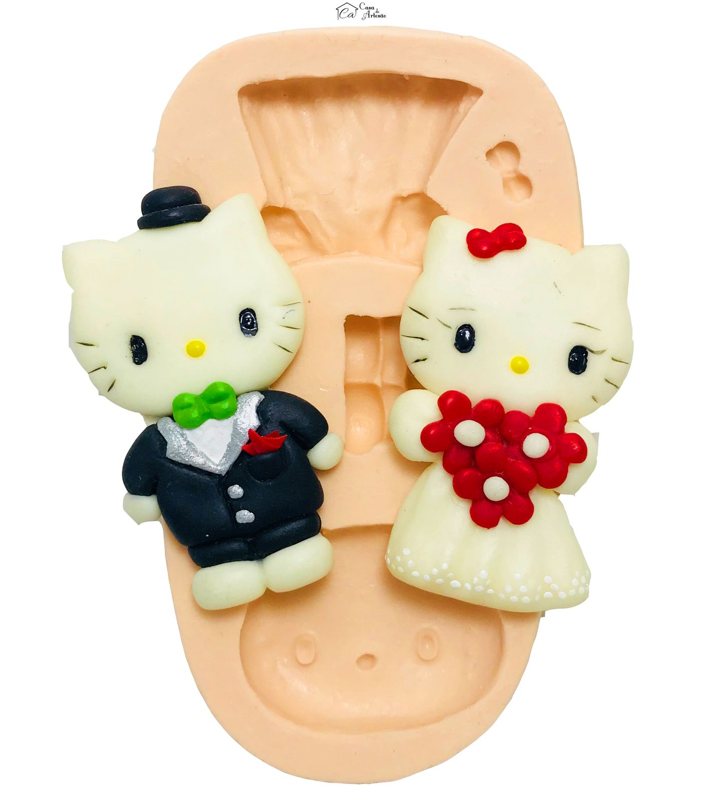 Molde de silicone - Hello Kitty (Noivo e Noiva) - P85