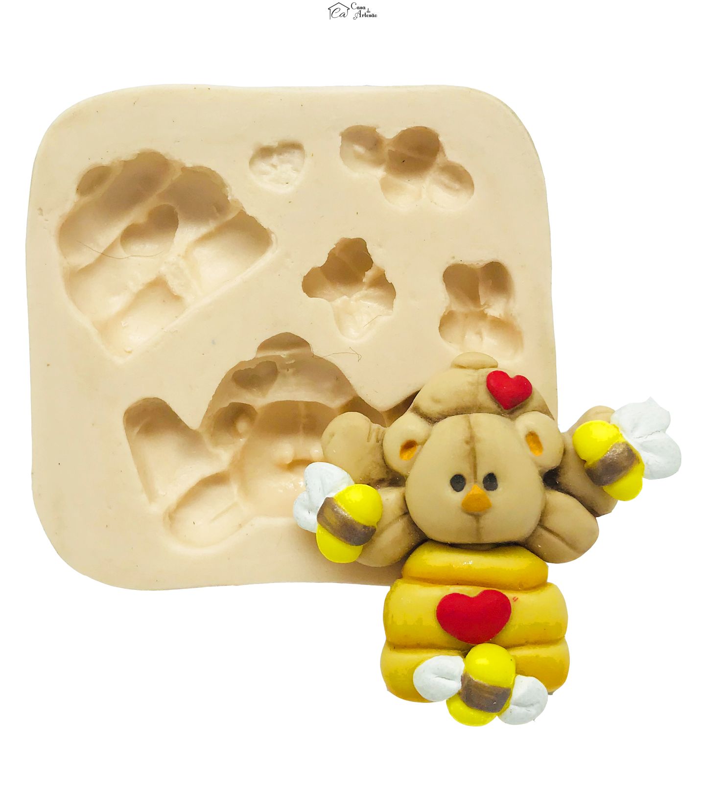 Molde de silicone - Urso Na Colmeia - P61