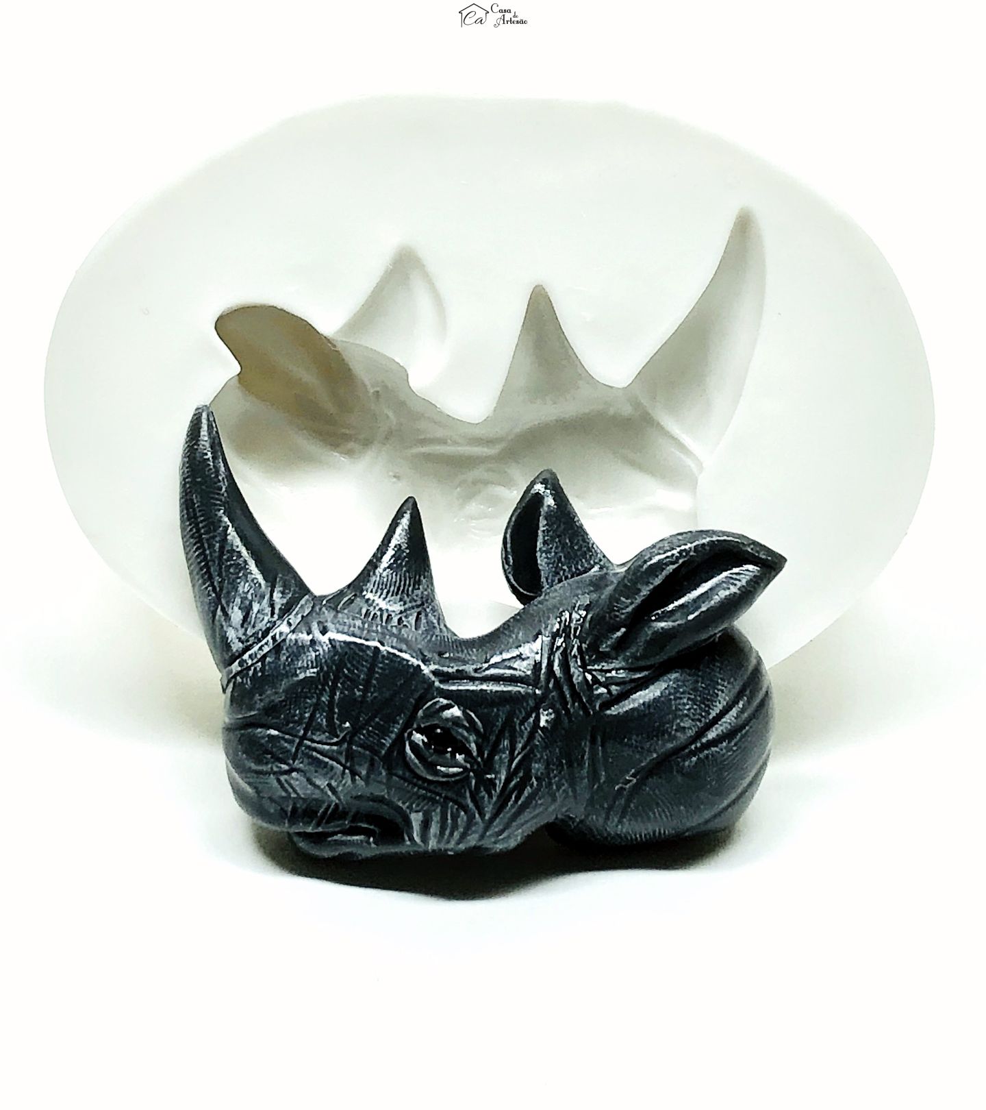 Molde de silicone - Rinoceronte - Rosto - Grande - P1009