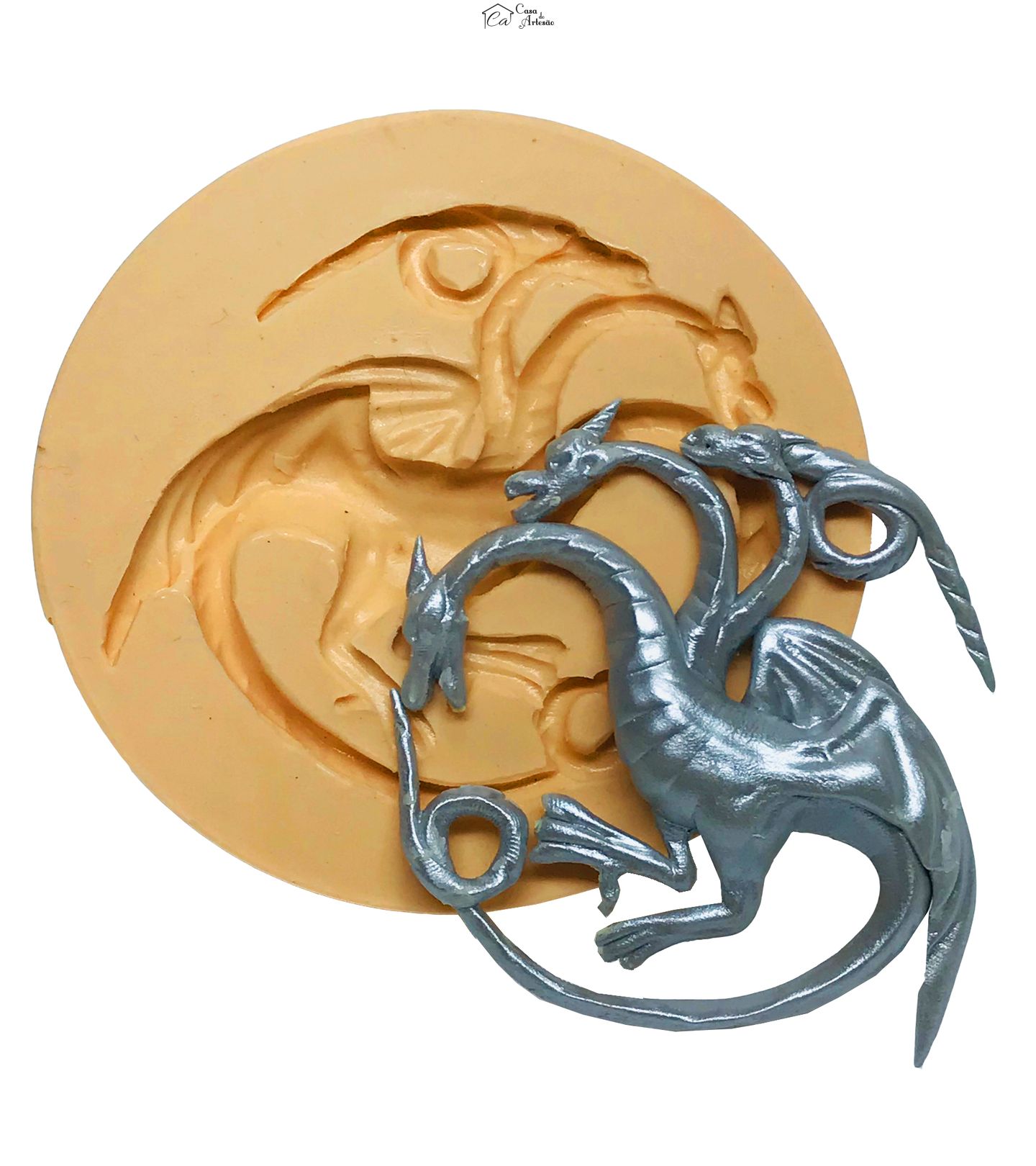 Molde de silicone - Game of Thrones - Brazão Targaryen - Grande - P540