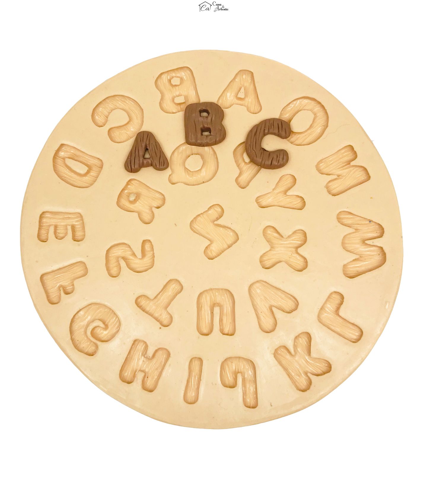 Molde de silicone - Alfabeto c/ Letras Trabalhadas