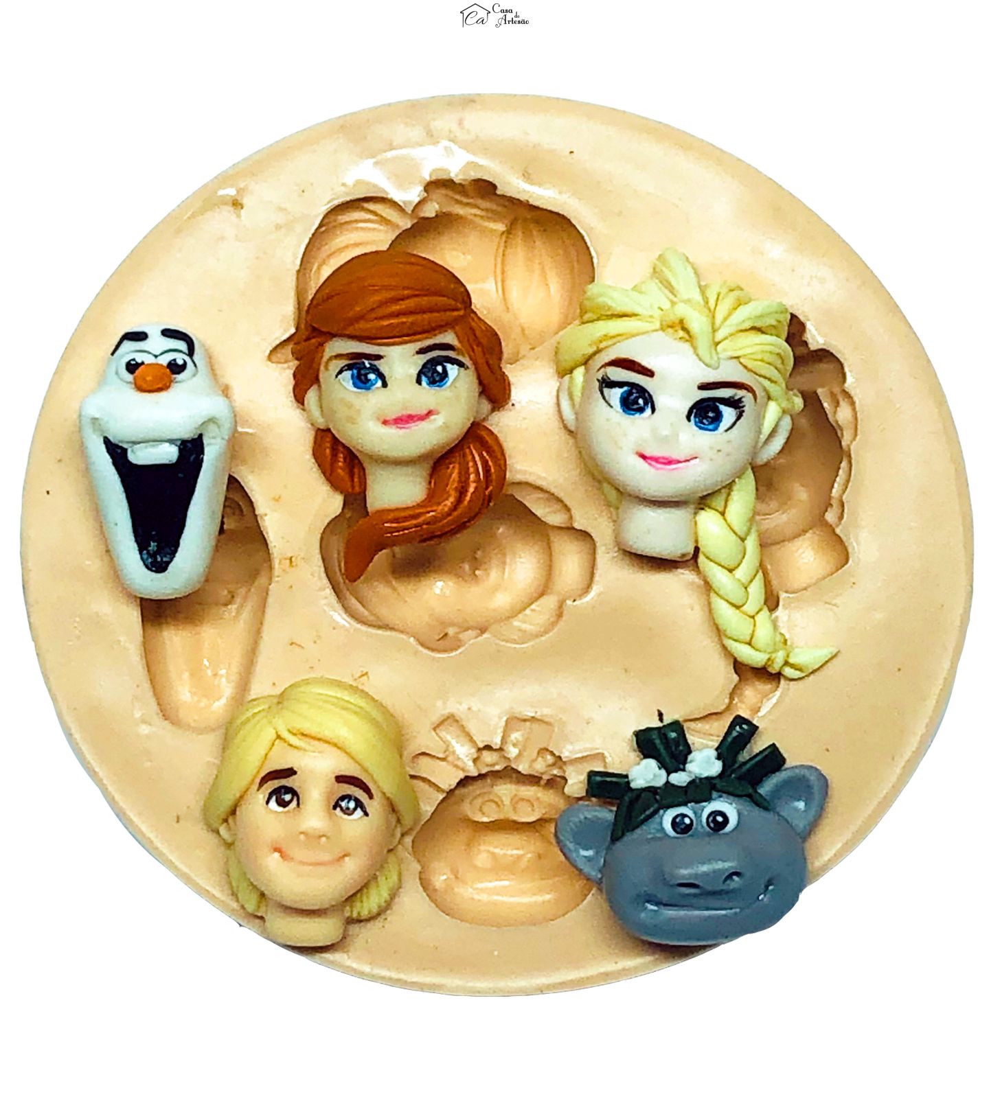 Molde de silicone - Frozen II- Rosto Personagens - Pequeno - P718