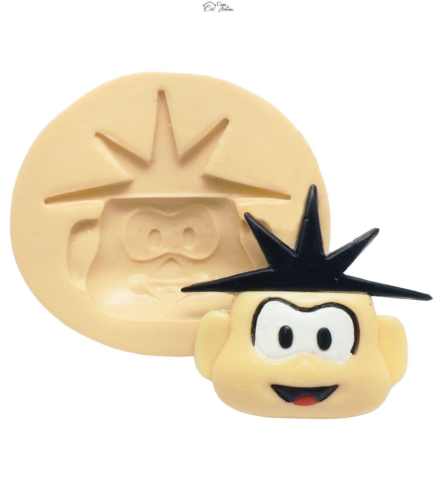 Molde de silicone - Rosto Menino Cabelo Espetado - Grande - P207