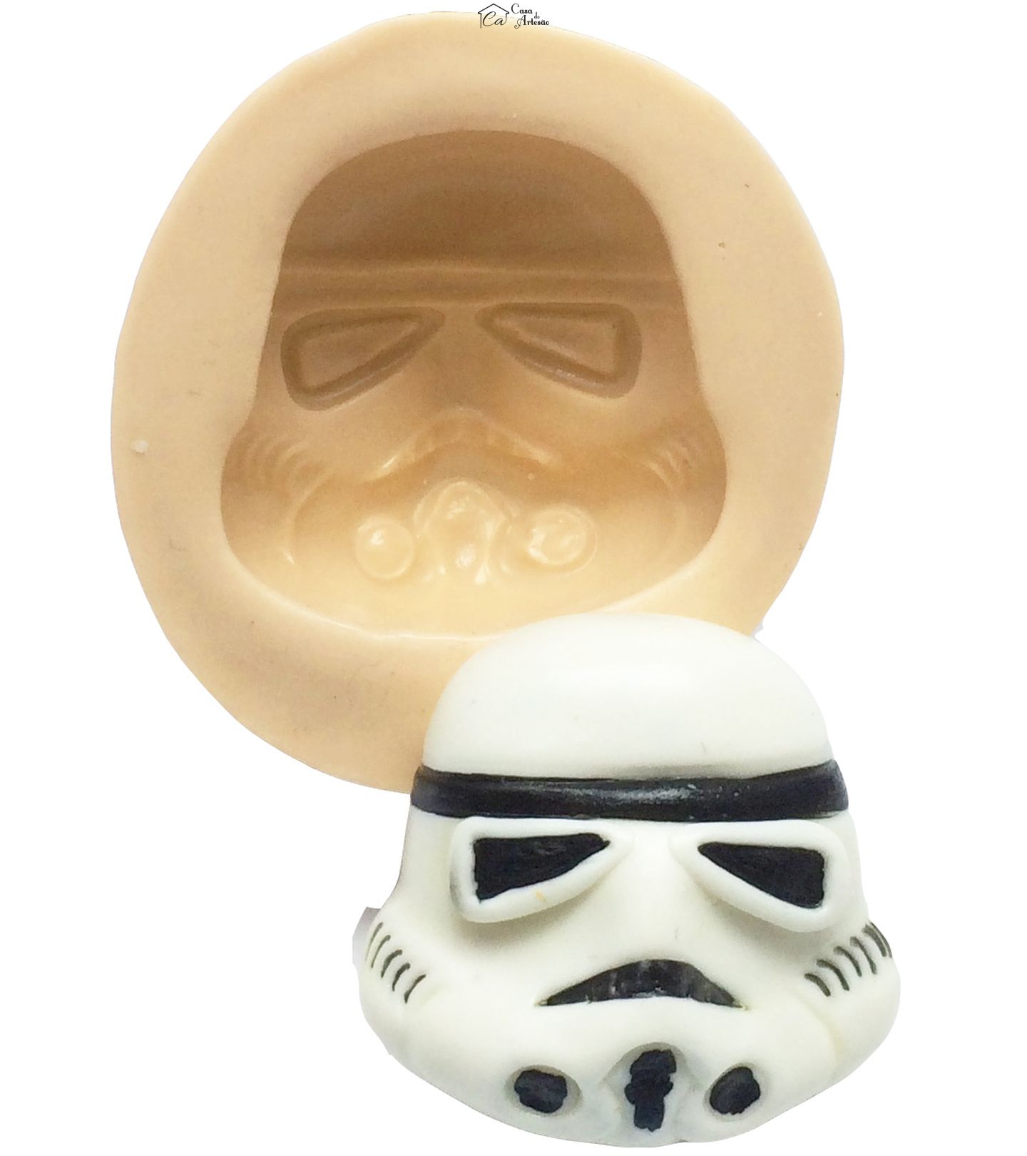 Molde de silicone - Guerra nas Estrelas - Rosto Stormtrooper - Medio - P233