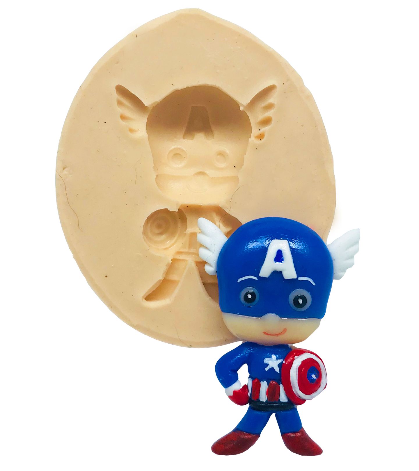 Molde de silicone - Os Vingadores - Fofinhos - Capitao America - Medio - P495