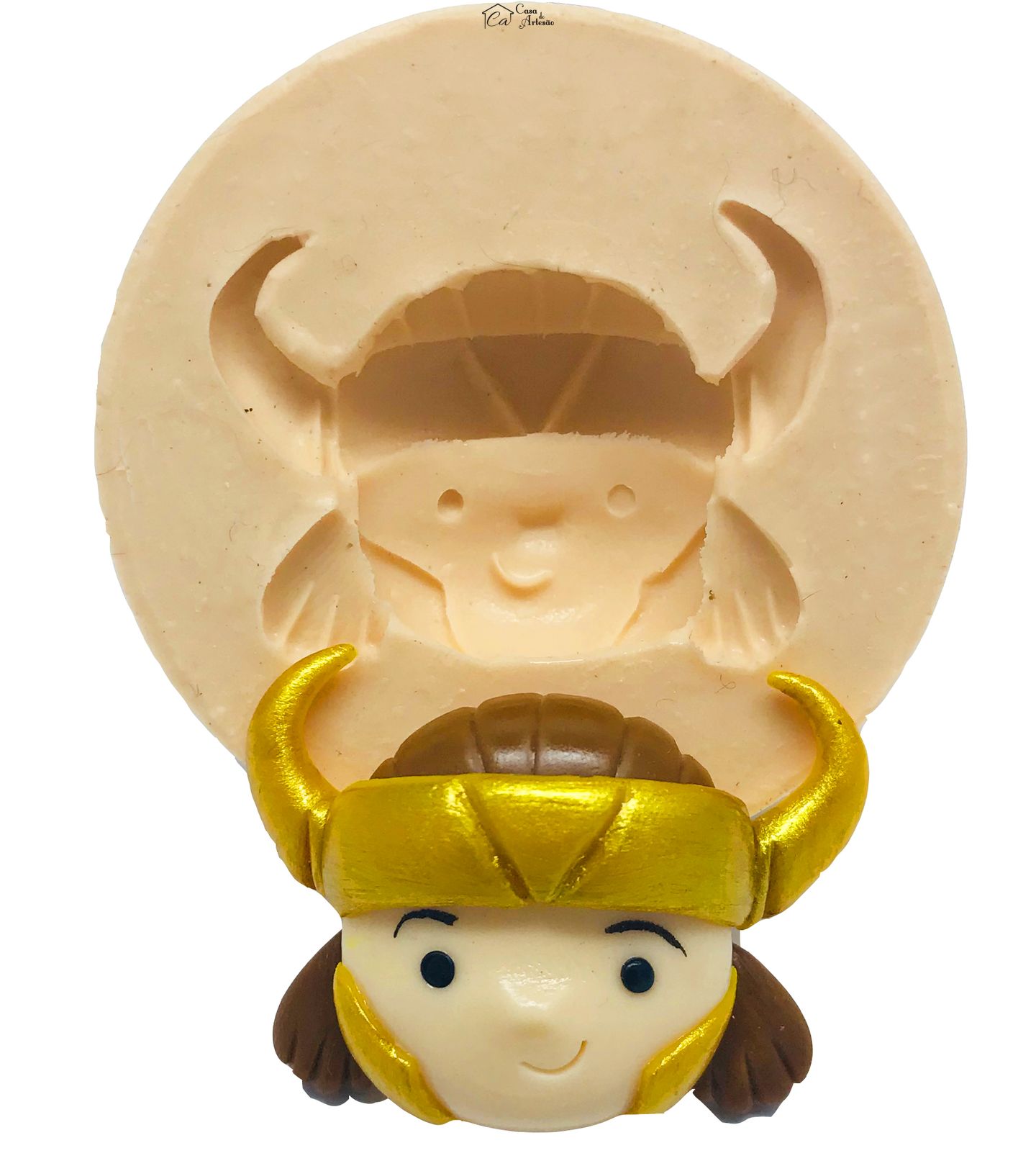 Molde de silicone - Os Vingadores - Fofinhos - Rosto Loki - Medio - P493