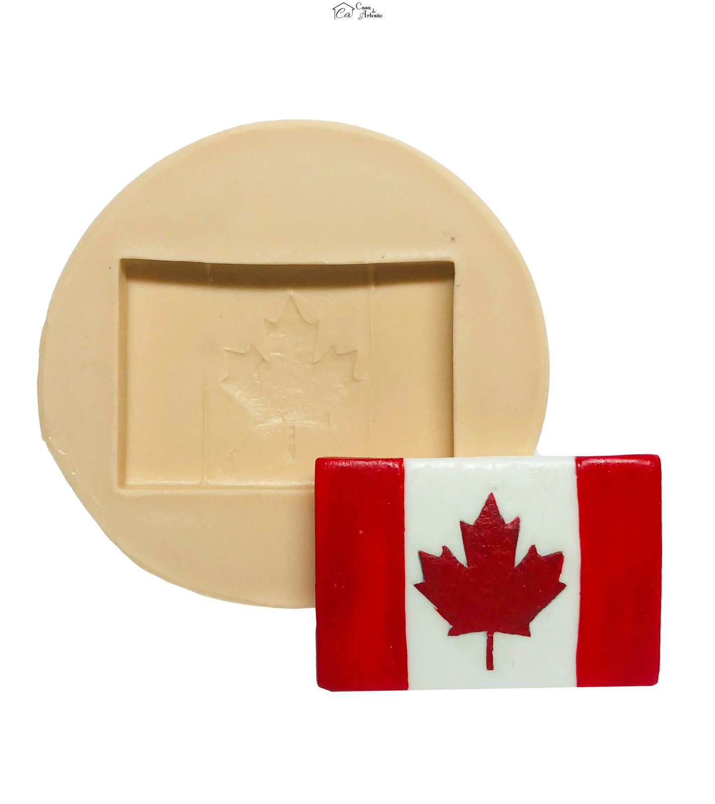 Molde de silicone - Canada - Bandeira - Media - P559