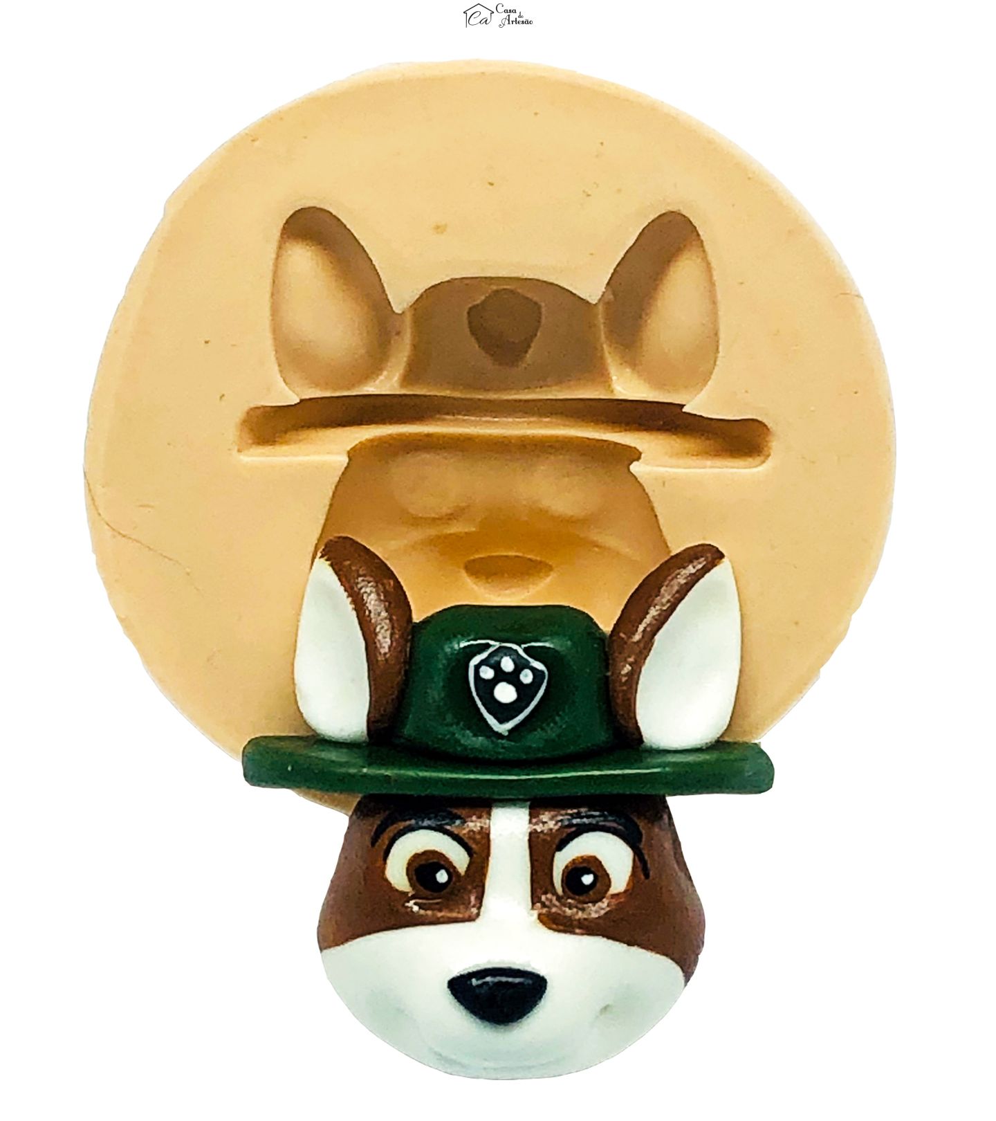 Molde de silicone - Patrulha Canina - Rosto Tracker - Medio - P769