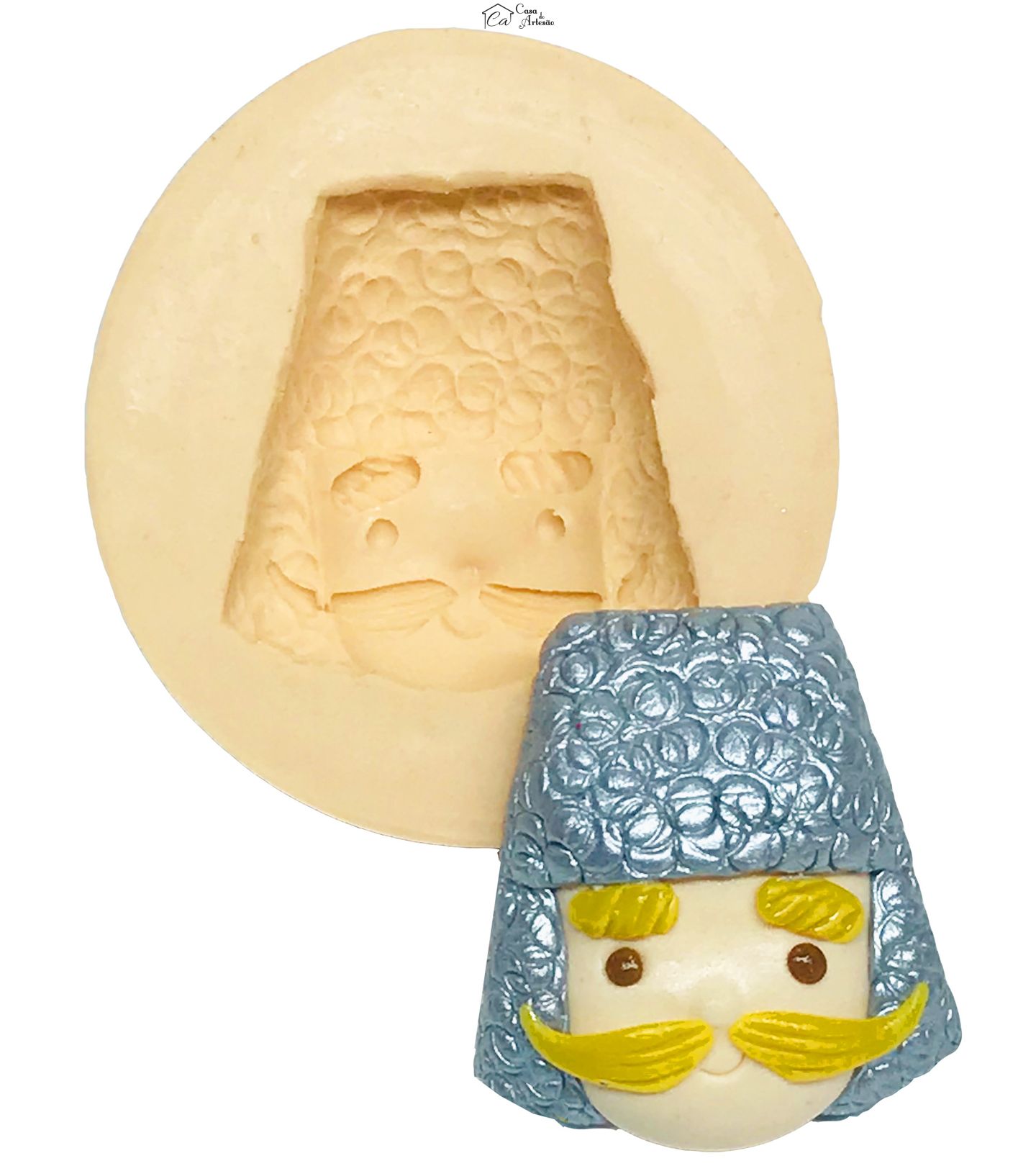 Molde de silicone - Clash Royale - Rosto Rei Mod.02 Baby - Grande - P513