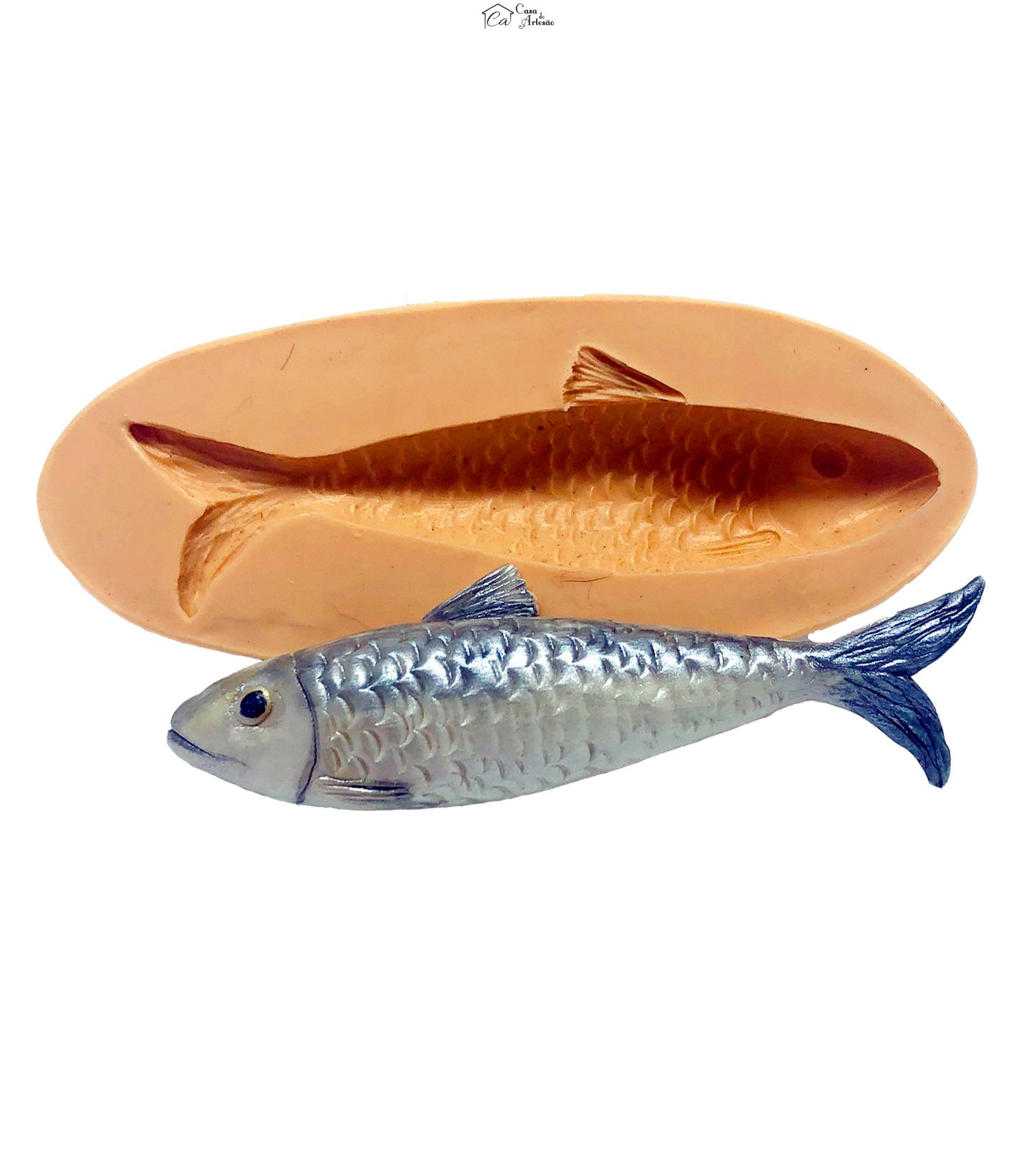 Molde de silicone - Peixe - Sardinha - Grande - P874