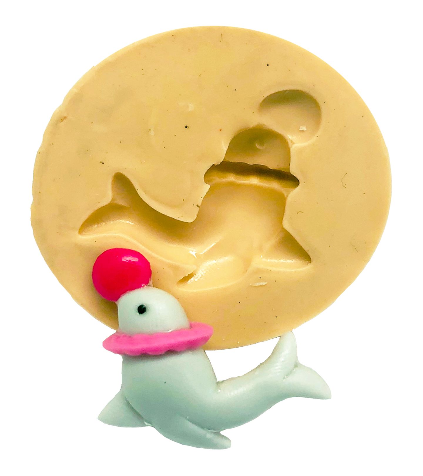 Molde de silicone - Circo Rosa - Foca - Pequena - P819